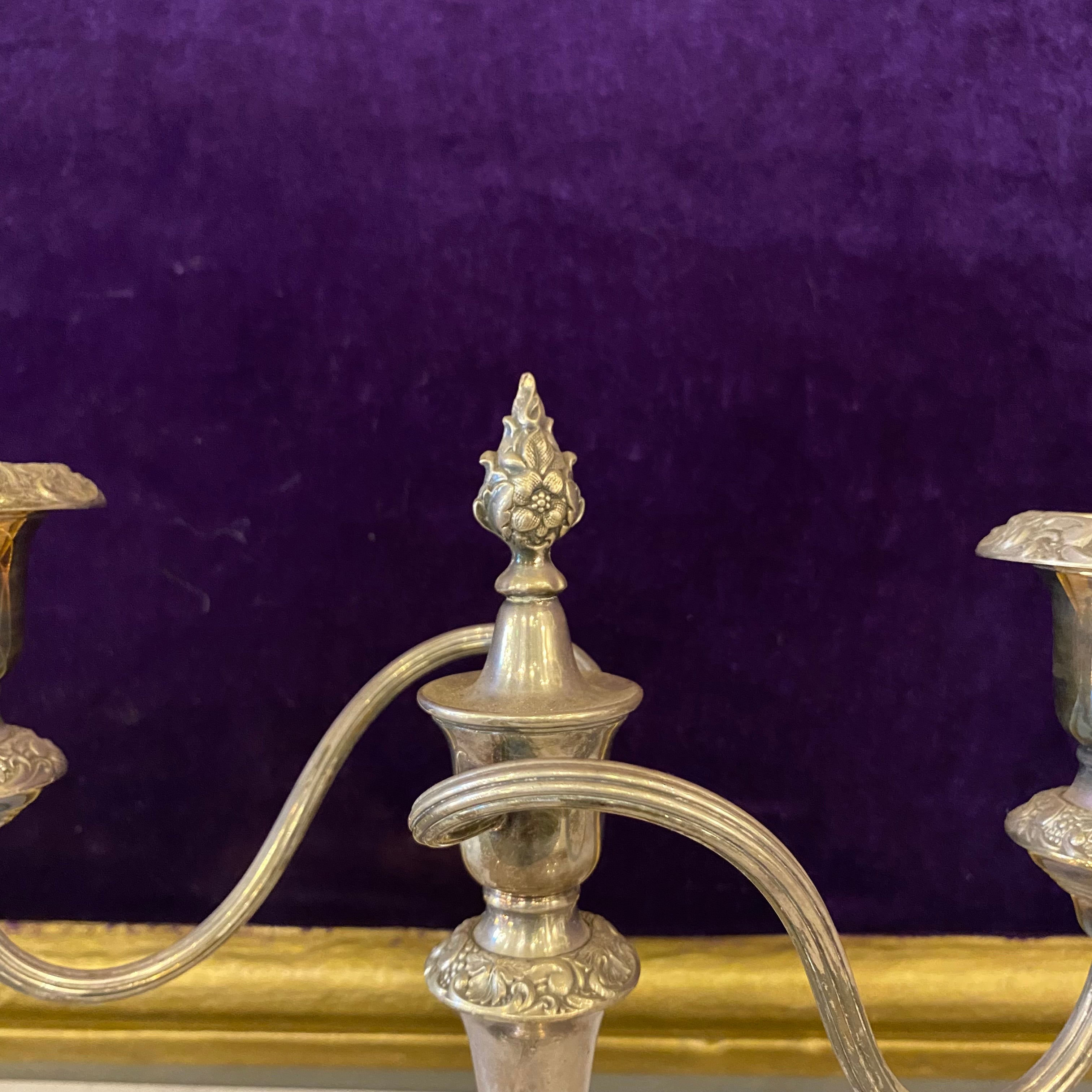 An Antique Silver Plated Candelabra