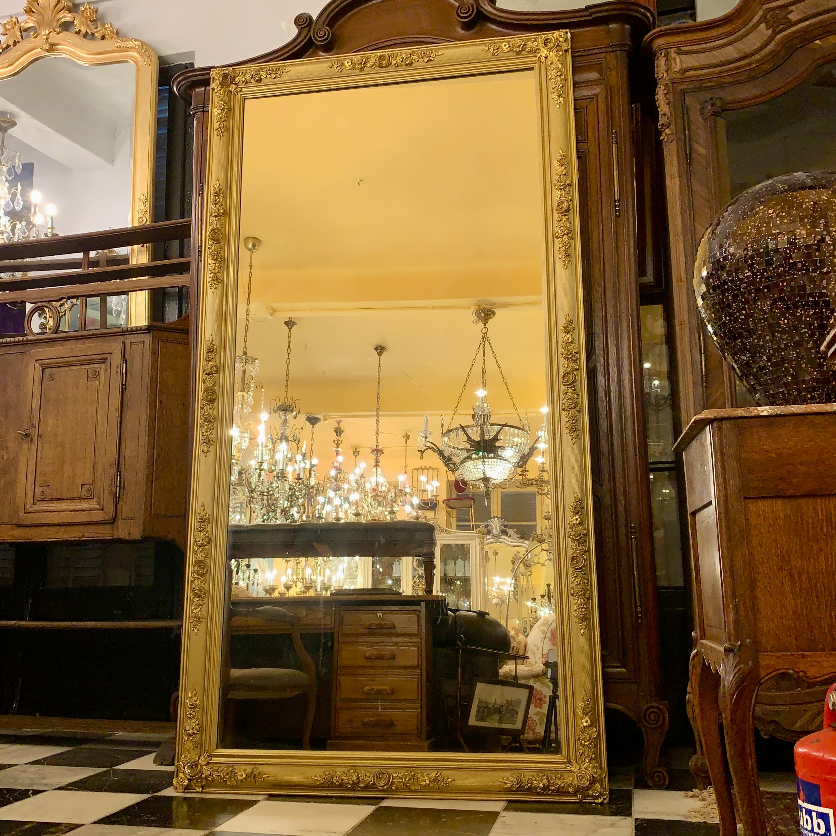 Gorgeous Gilt Gold Antique Mirror