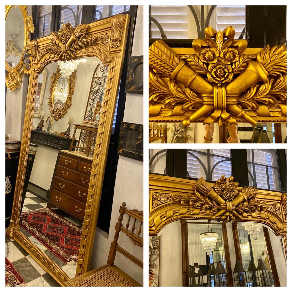 Large French Antique Gold Mirror - SOLD