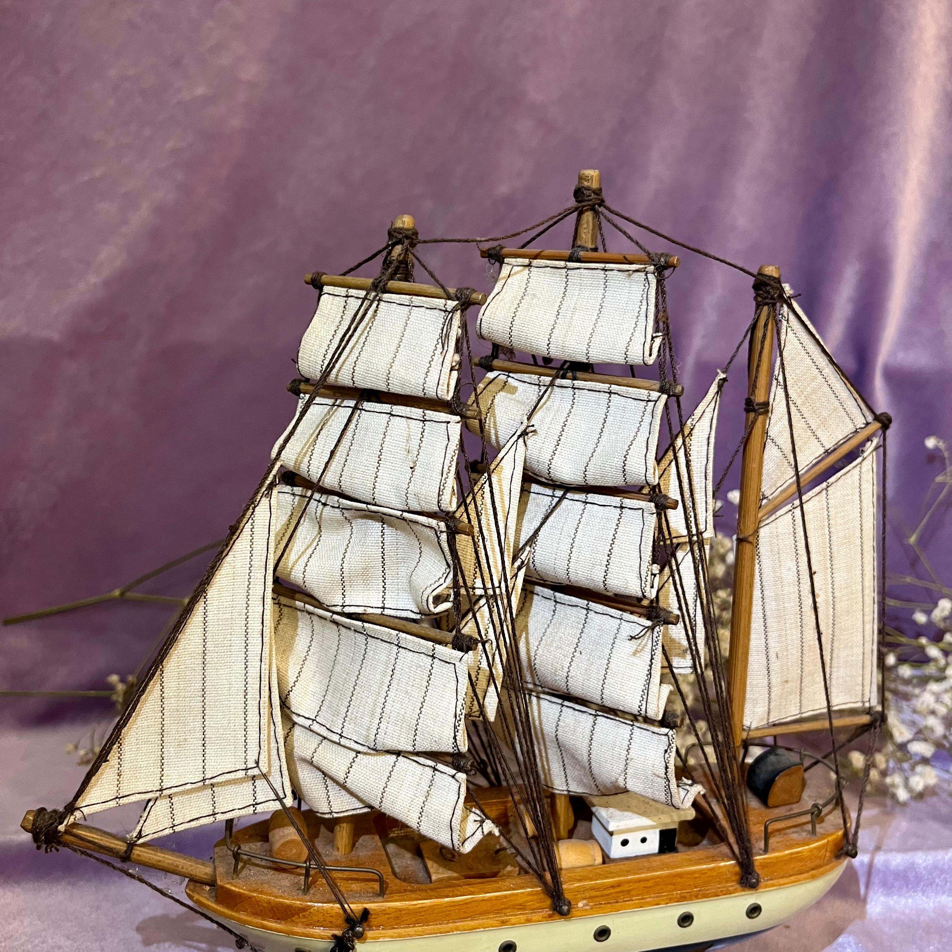 Vintage Wooden Model Sailing Ship - SOLD