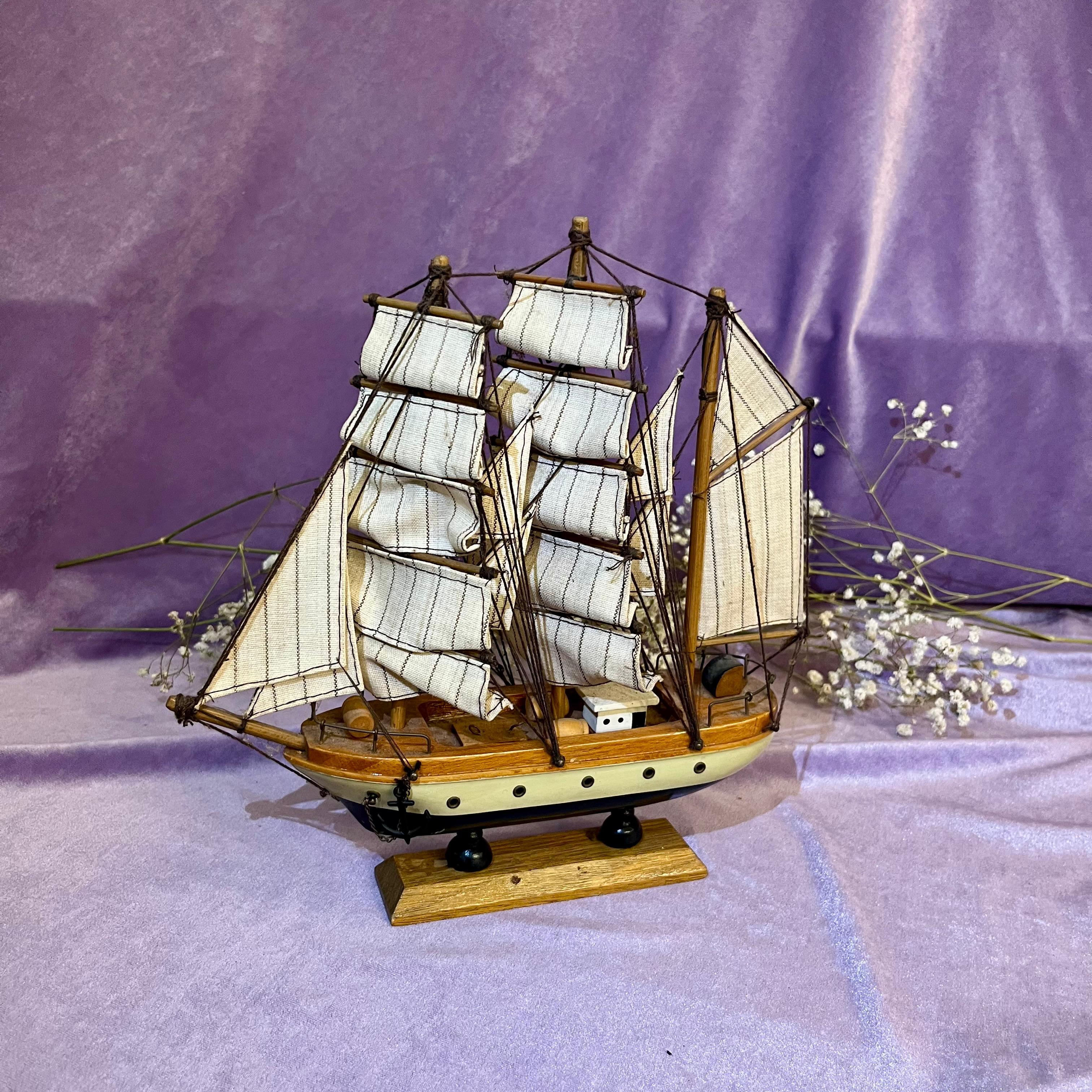 Vintage Wooden Model Sailing Ship - SOLD