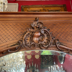Very Large Antique Walnut Mirror