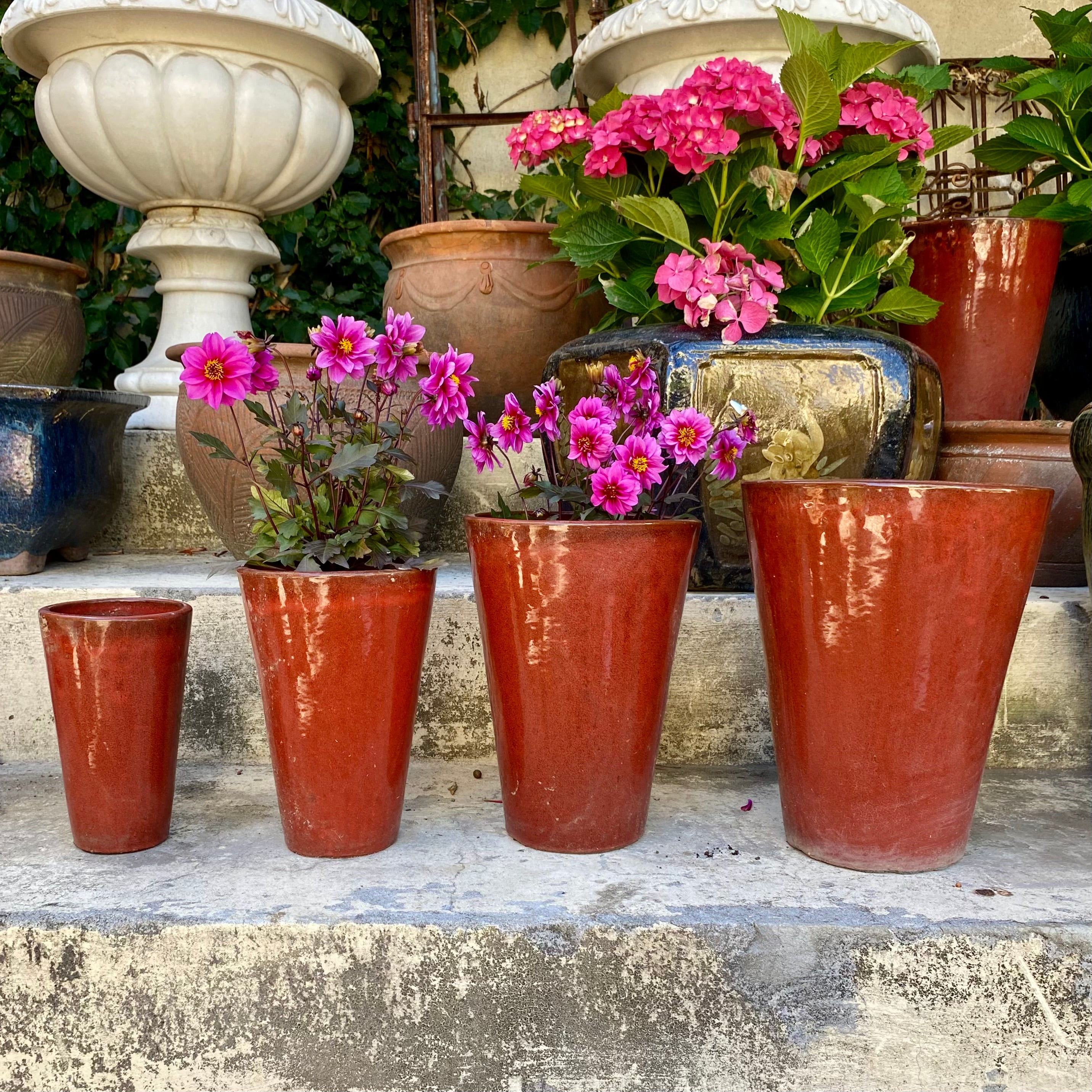 Red Glazed Terracotta Pots