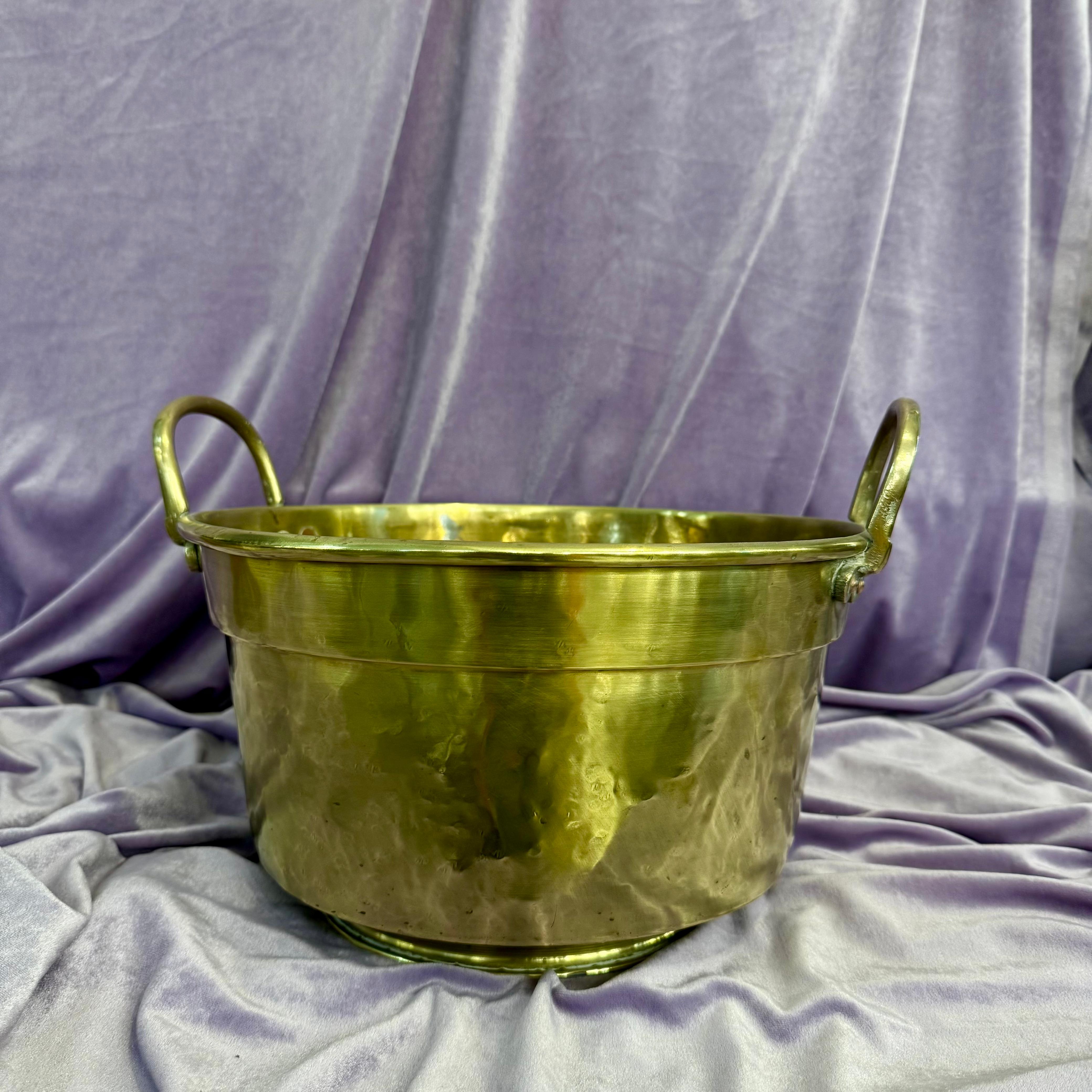 Large Antique Polished Brass Jam Pot - SOLD