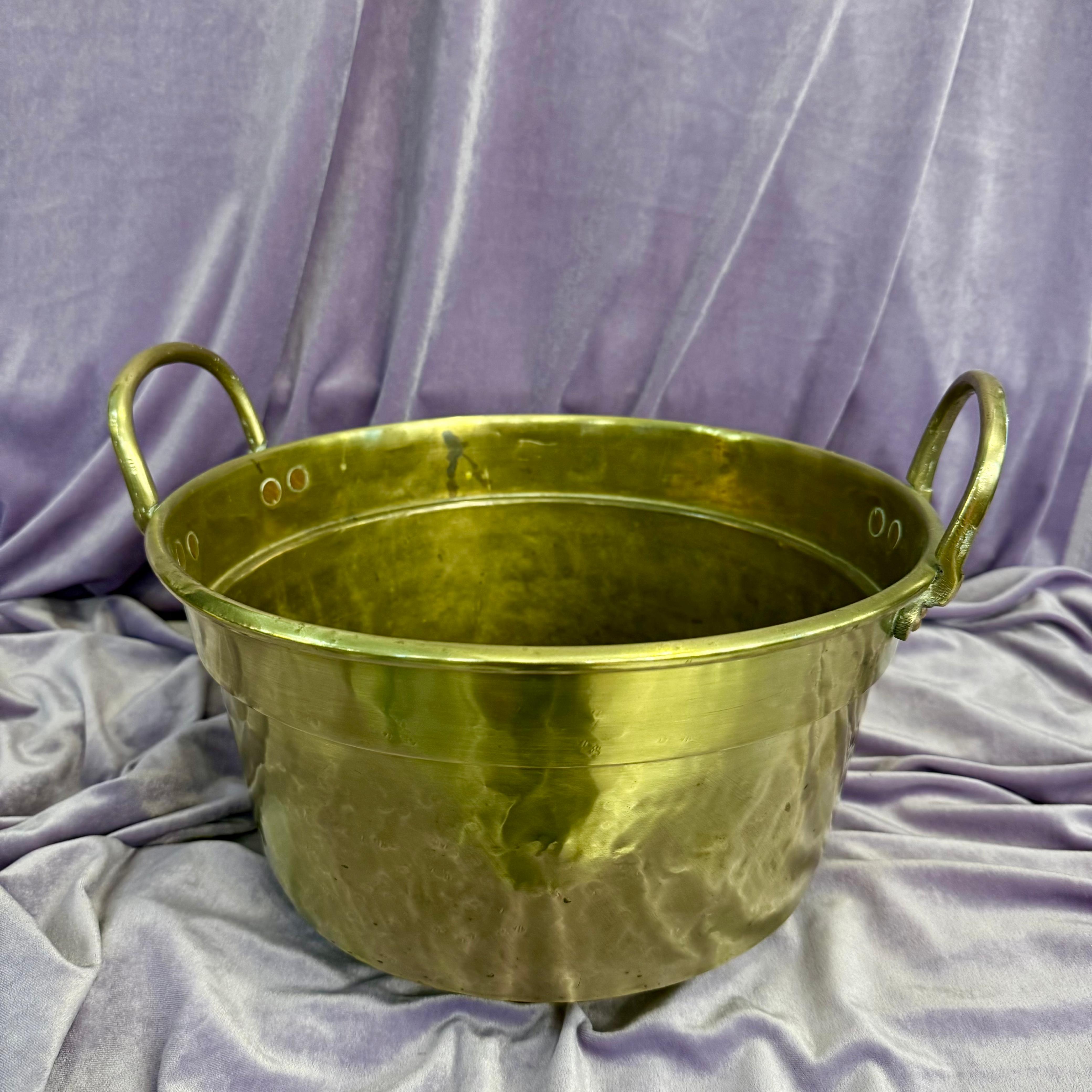 Large Antique Polished Brass Jam Pot - SOLD