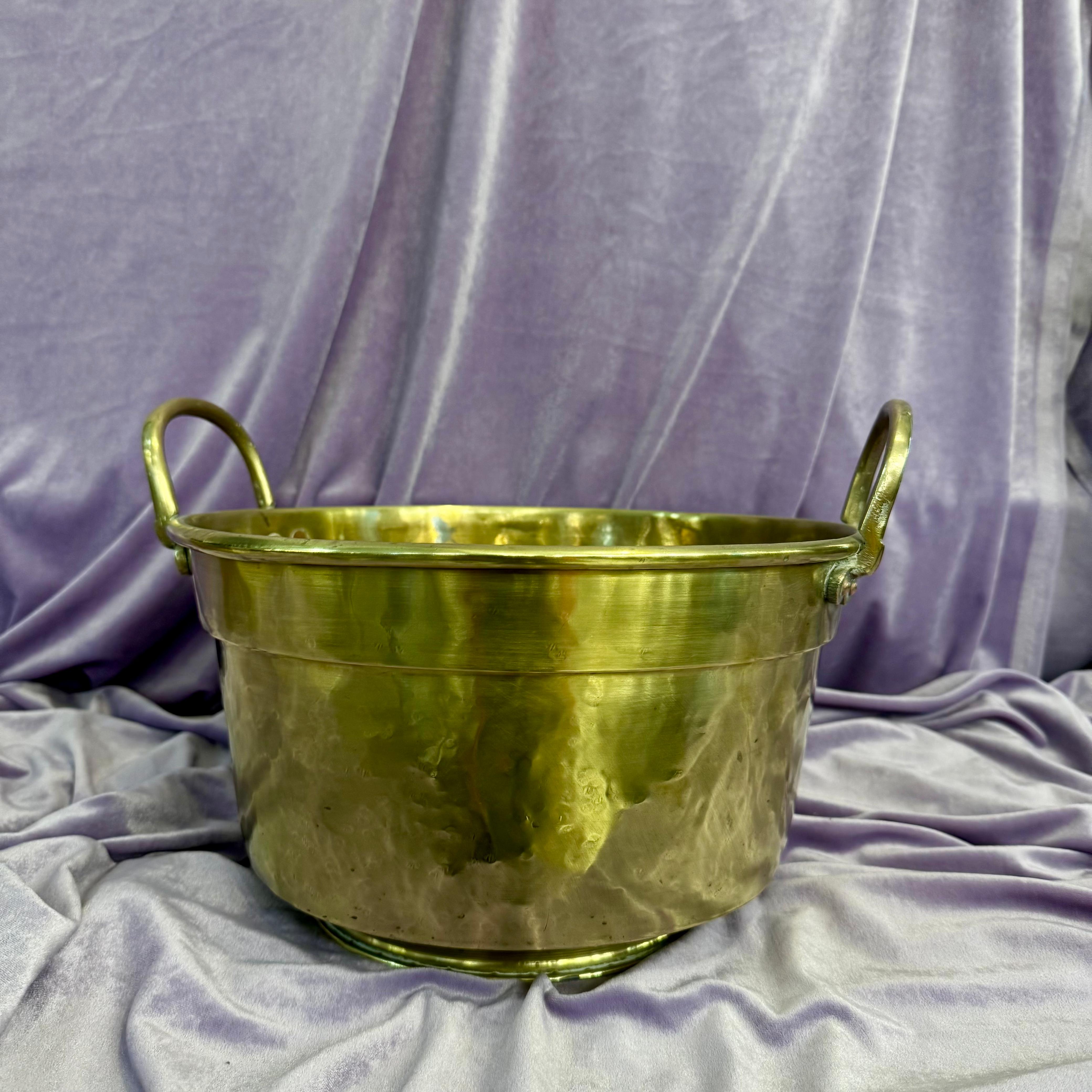 Large Antique Polished Brass Jam Pot - SOLD