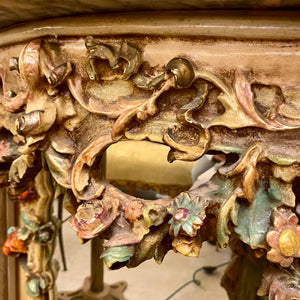 Very Rare and Special Antique Italian Cherub Console with Heavily Veined Marble from Verona, Italy