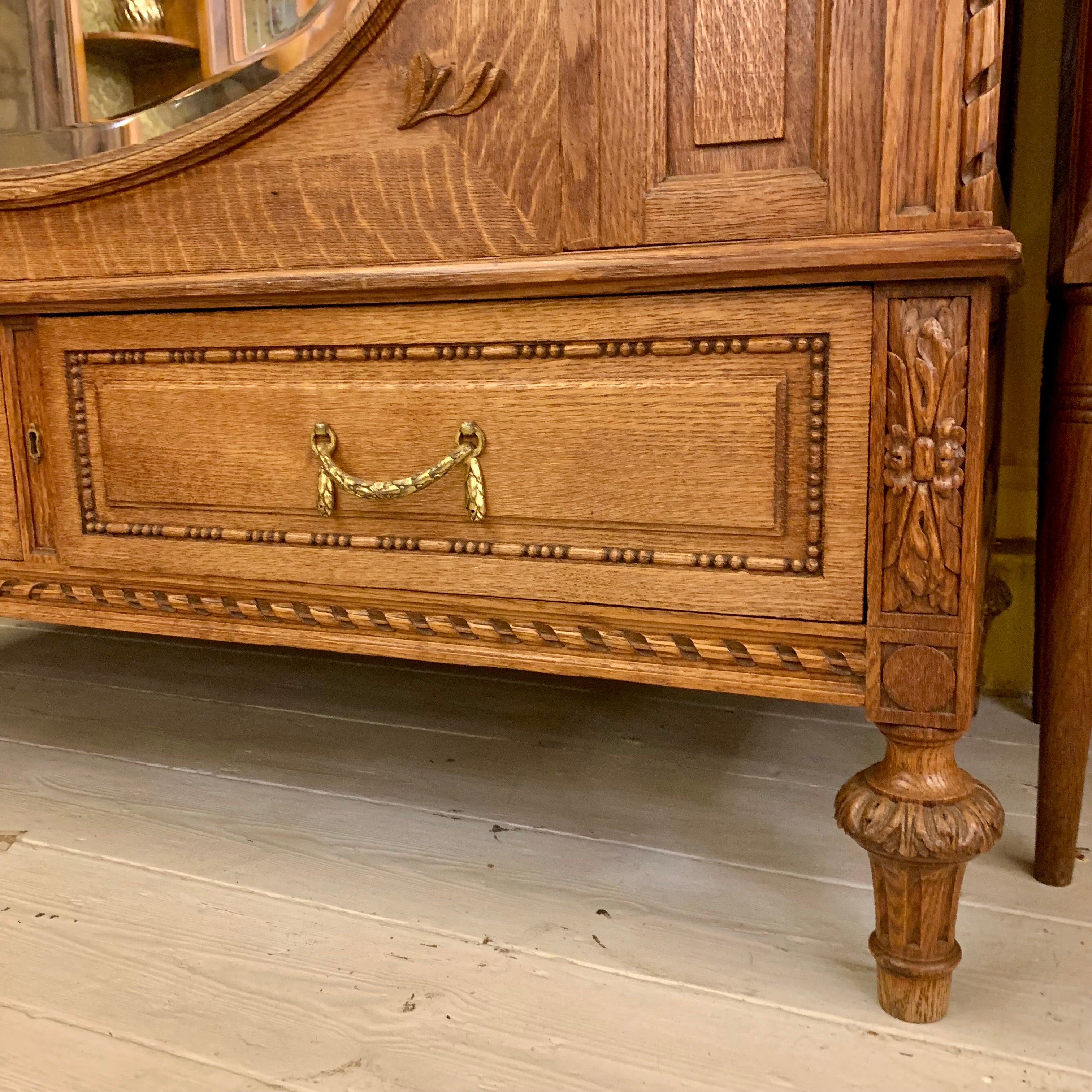 Antique Empire Era Armoire with Mirror Front