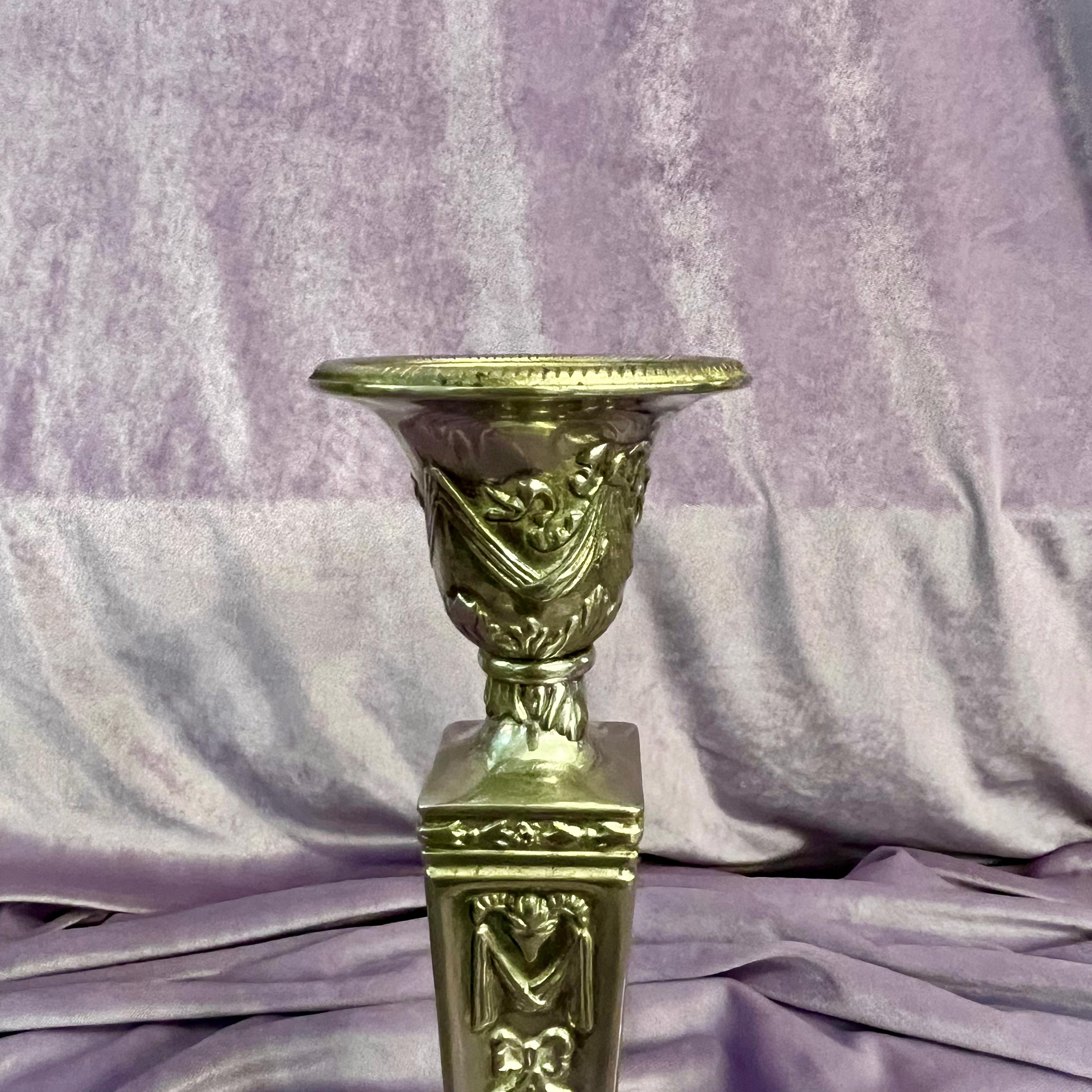 Pretty Pair of Nickel Candelabras - SOLD