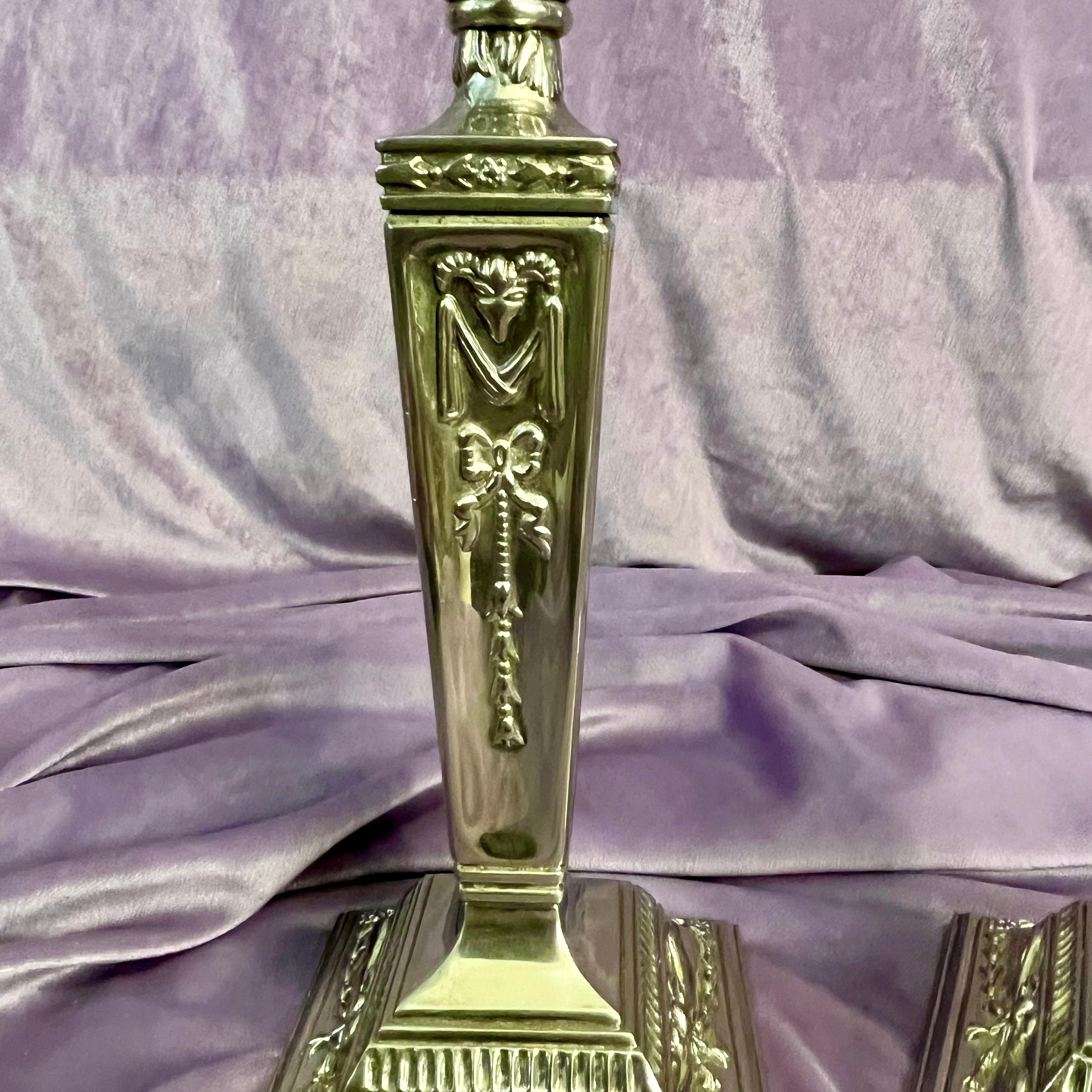 Pretty Pair of Nickel Candelabras - SOLD