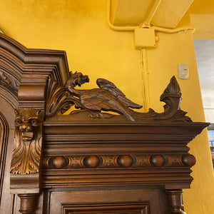 Spectacular Antique French Oak Renaissance Revival Cabinet
