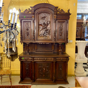 Spectacular Antique French Oak Renaissance Revival Cabinet