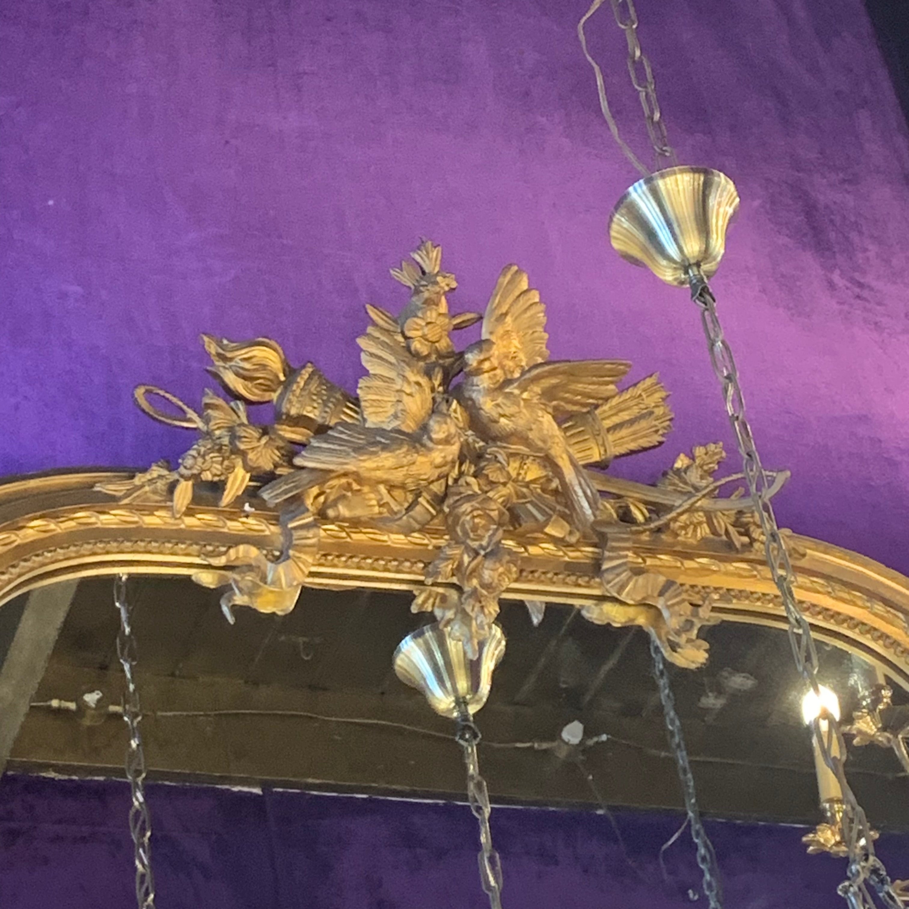 Very Large Antique Gilt Wood Mirror