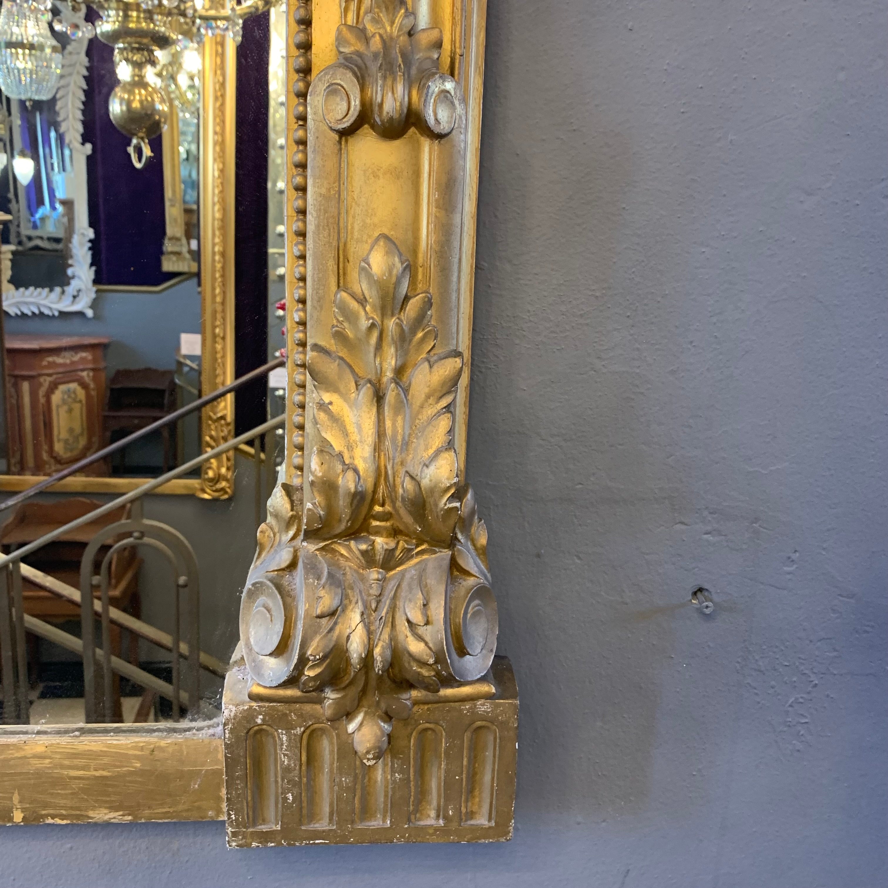 Very Large Antique Gilt Wood Mirror