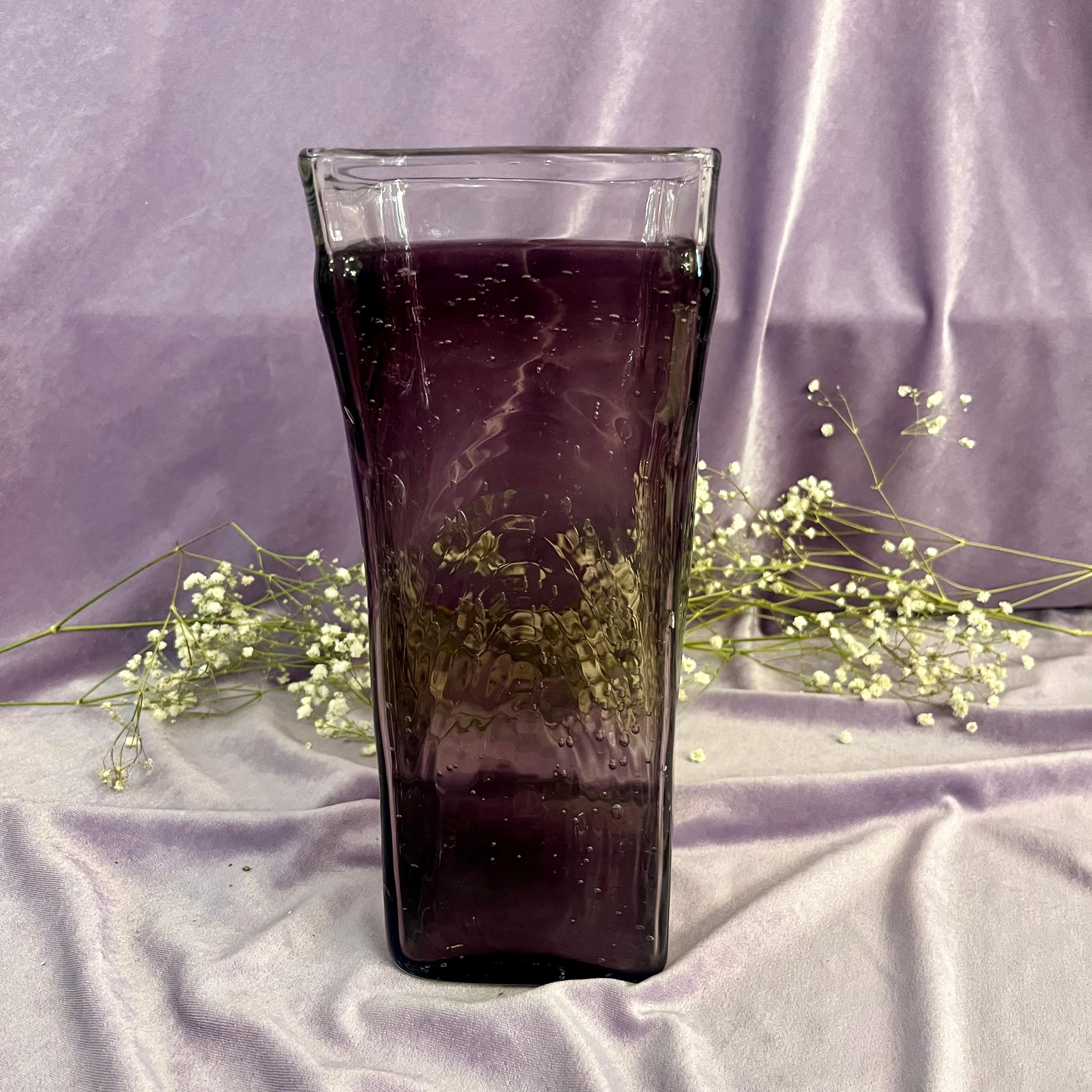 Mid-Century Amethyst Art Glass Vase