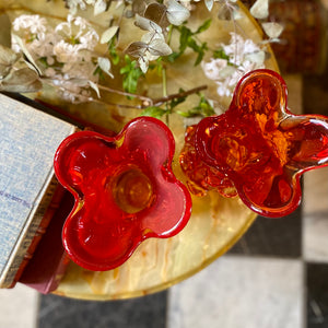 Stunning Pair of Burnt Orange Murano Vases - SOLD