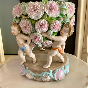 Vintage Porcelain Cherub Jardiniere