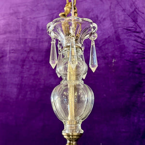 Custom Brass and Crystal Chandelier by Delos, Contemporary