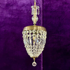 Custom Brass and Crystal Chandelier by Delos, Contemporary