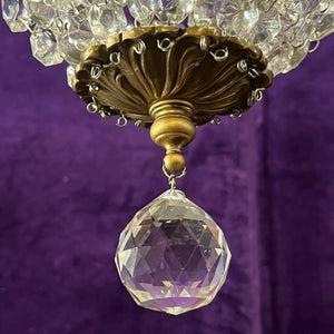 Custom Brass and Crystal Chandelier by Delos, Contemporary