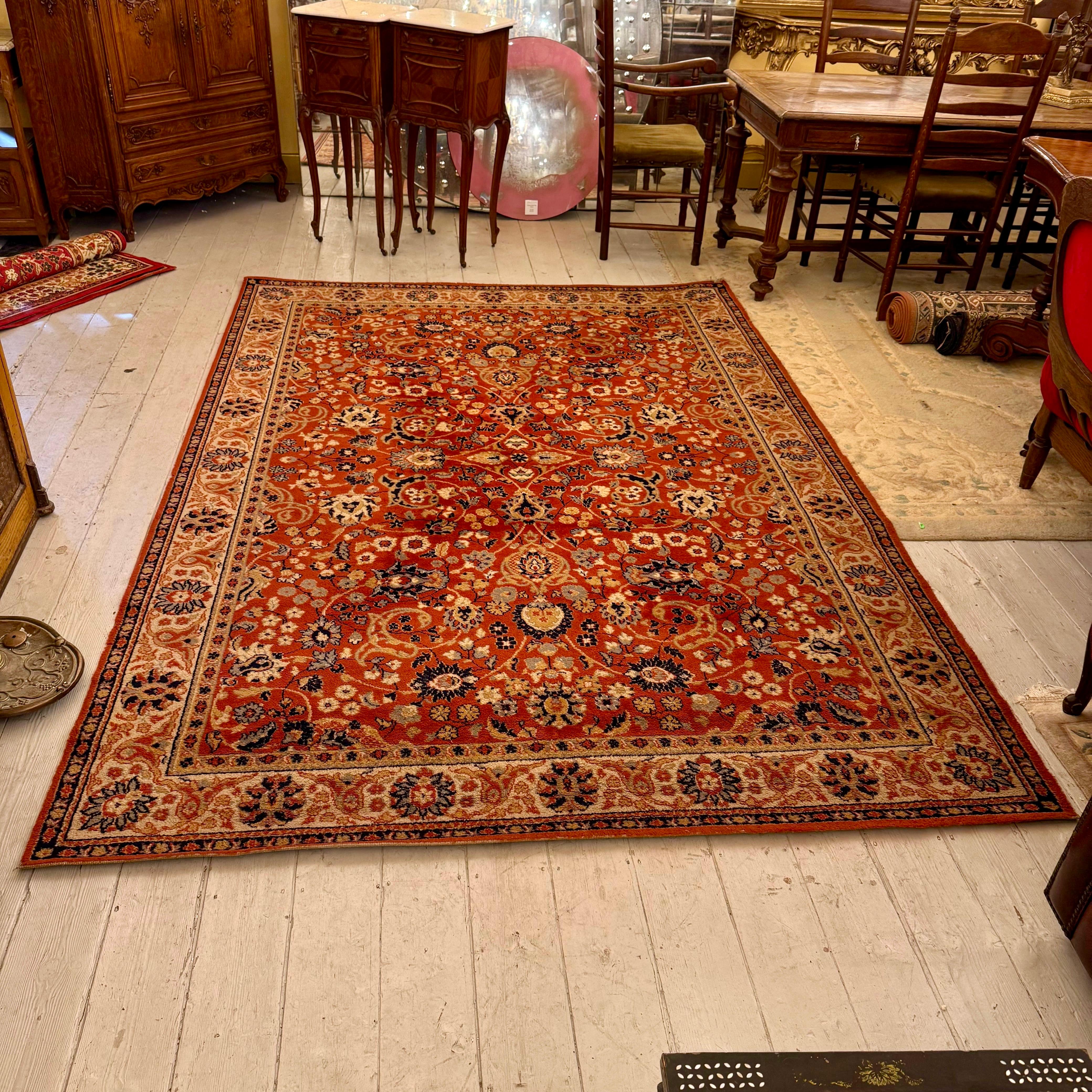 Persian Kashan-Style Carpet with Floral All-Over Pattern