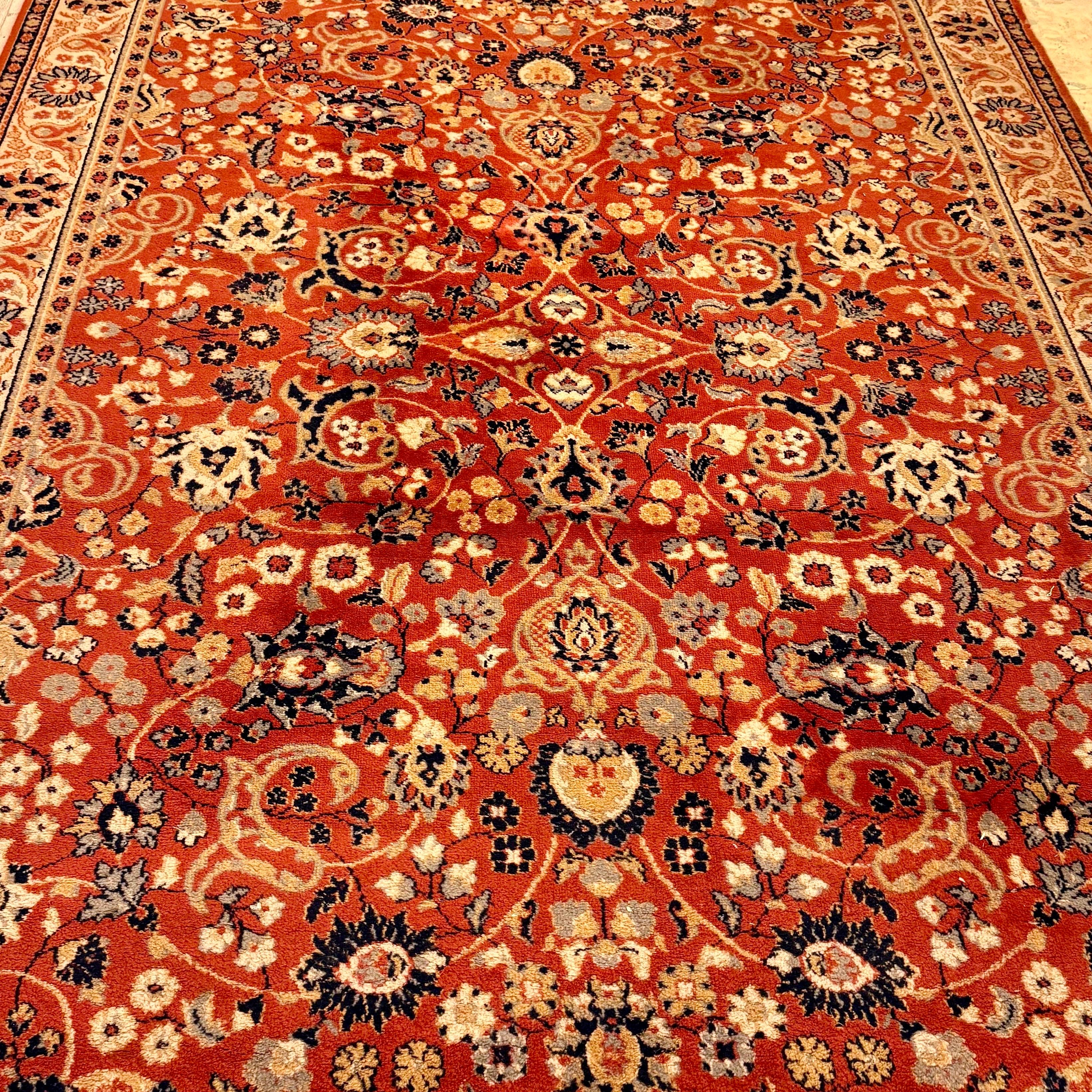 Persian Kashan-Style Carpet with Floral All-Over Pattern