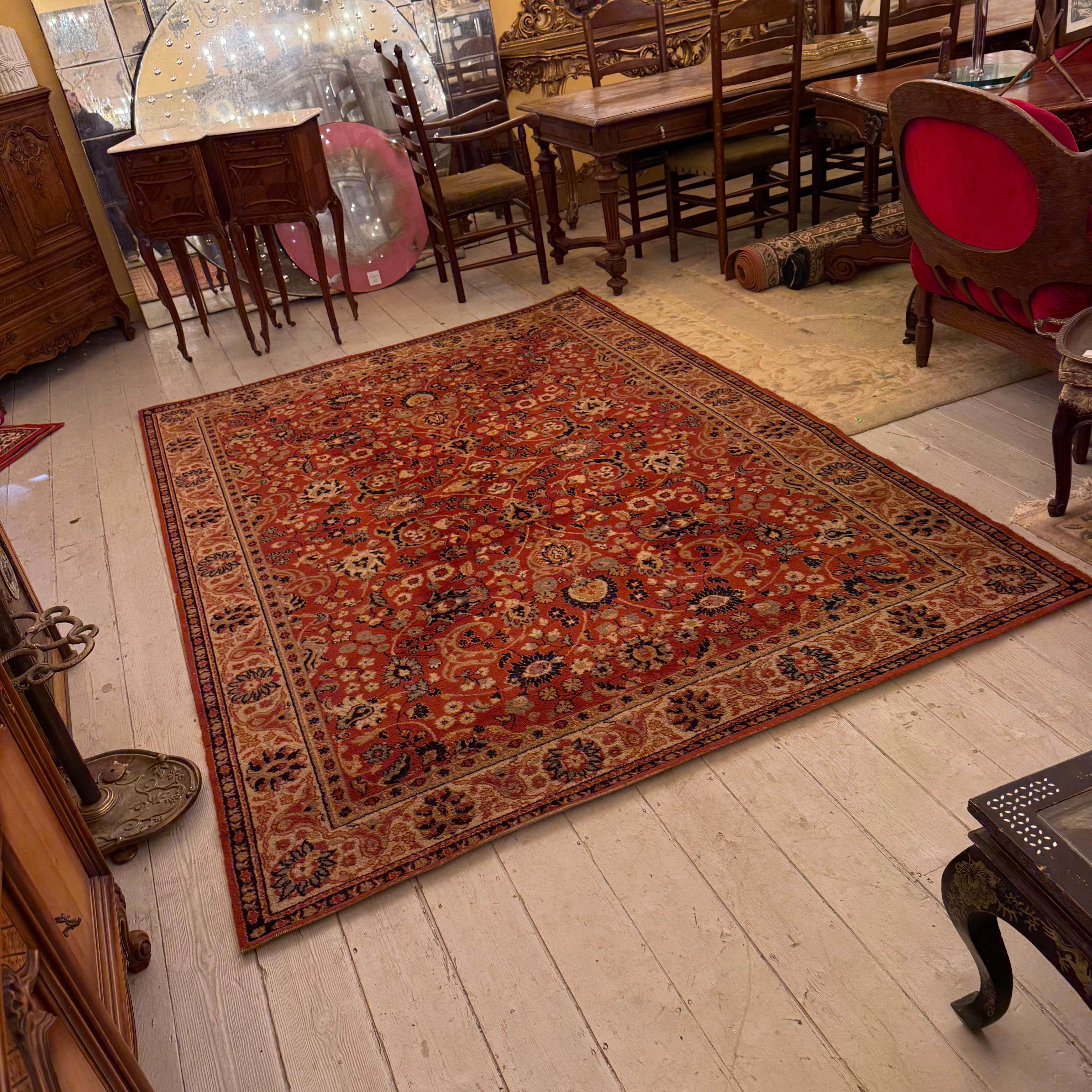 Persian Kashan-Style Carpet with Floral All-Over Pattern
