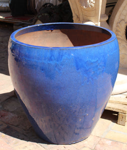 Blue Glazed Terracotta Pots