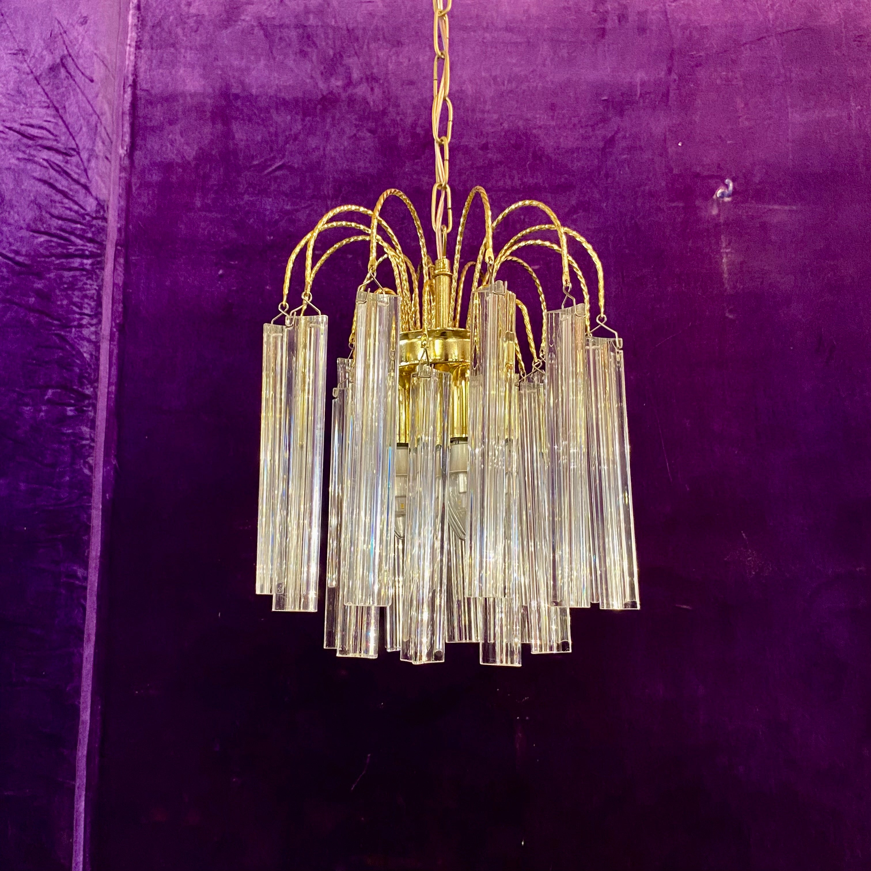 Stunning Mid-Century Brass Chandelier