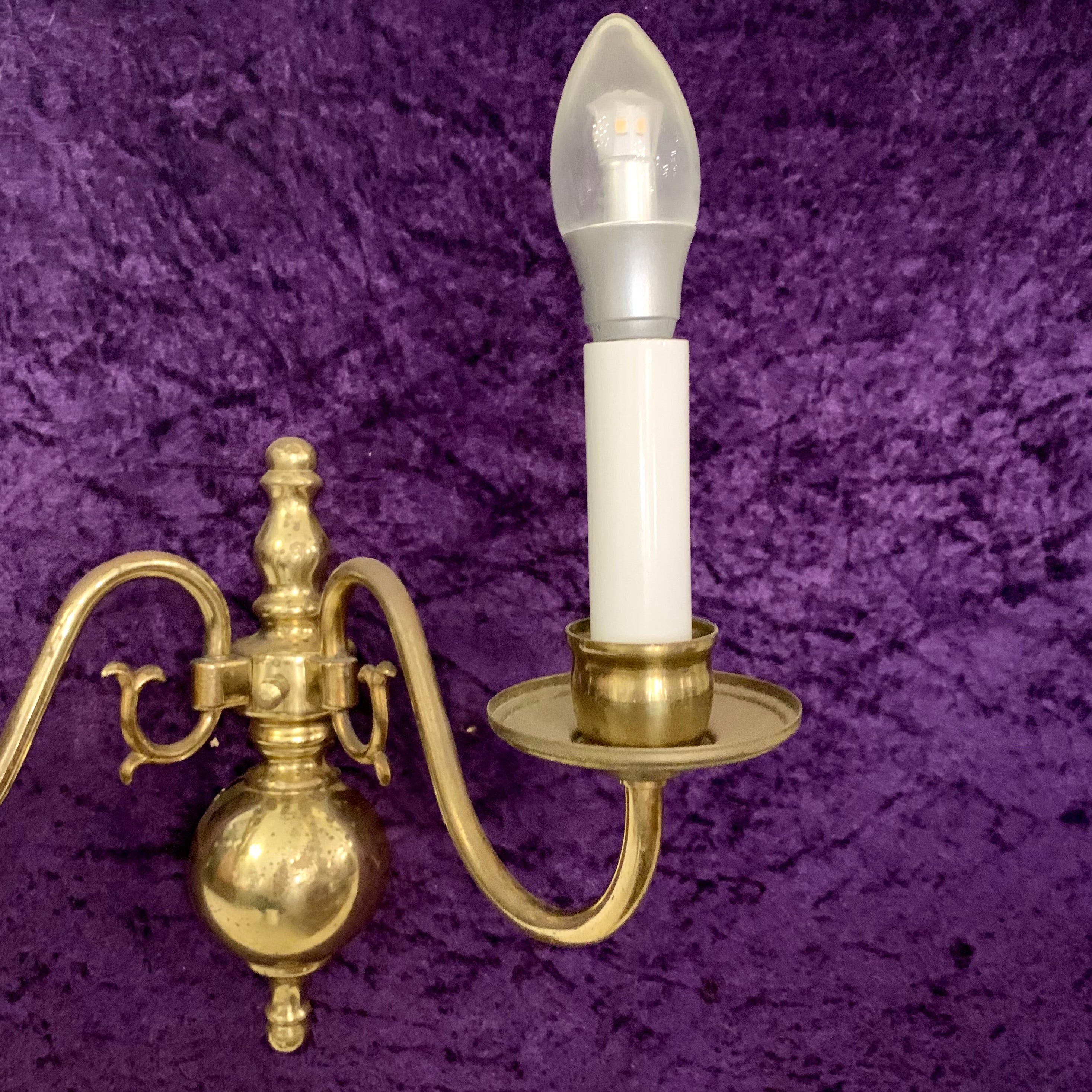 Pair of Ornate Brass Flemish Wall Sconces - SOLD