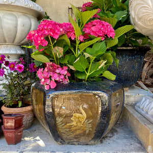 Oriental Hand Painted Terracotta pot