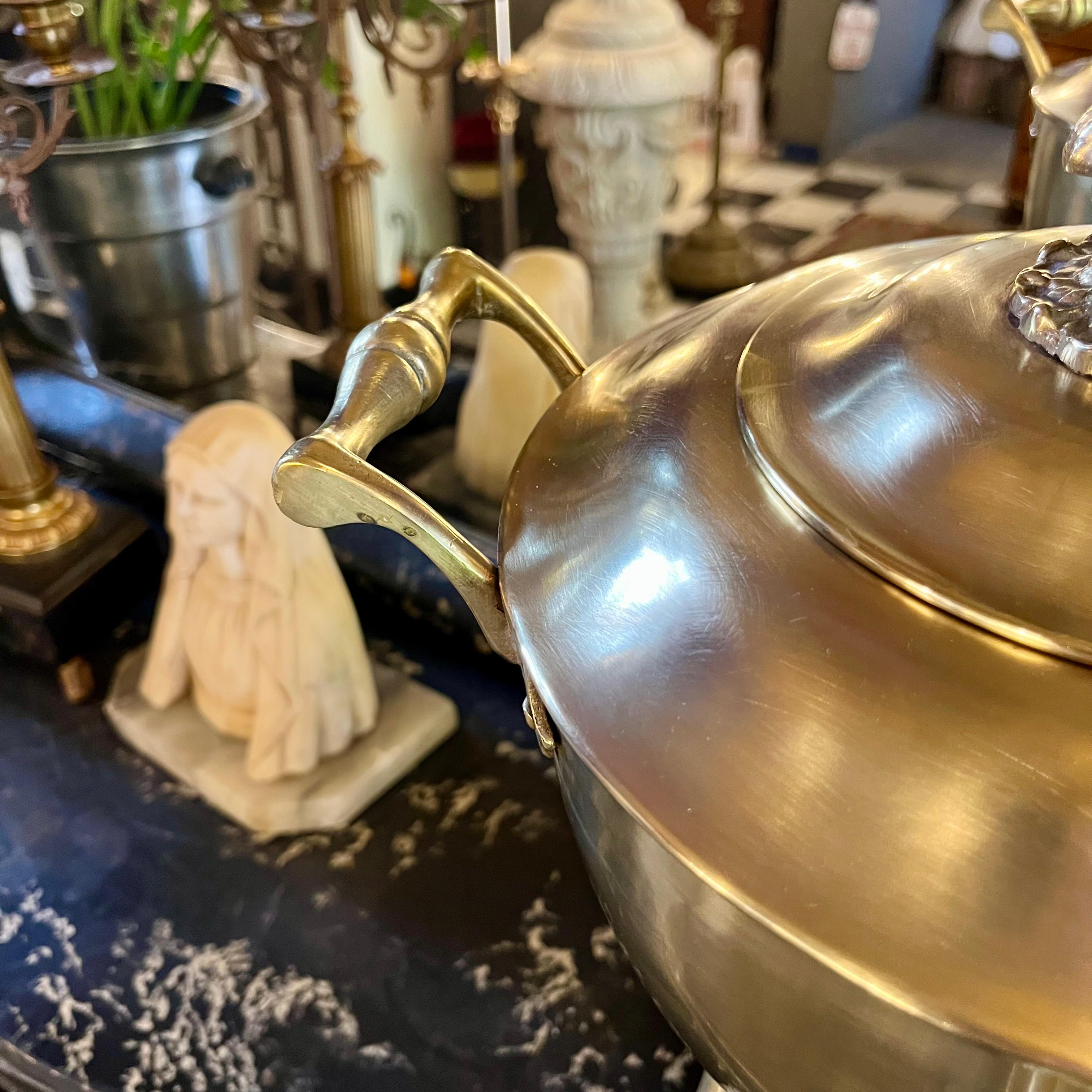 French Fontaine à Eau Chaude in Polished Brass, Circa 1900