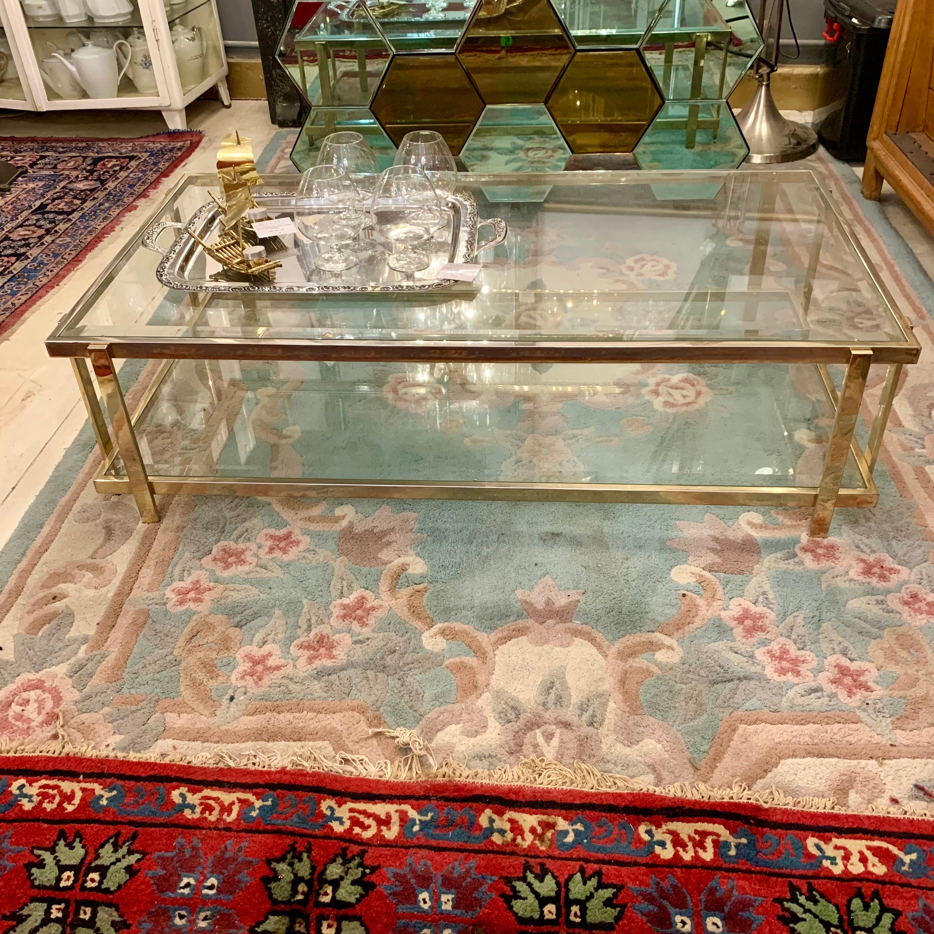 Vintage 9 Carat Gold Plated Coffee Table