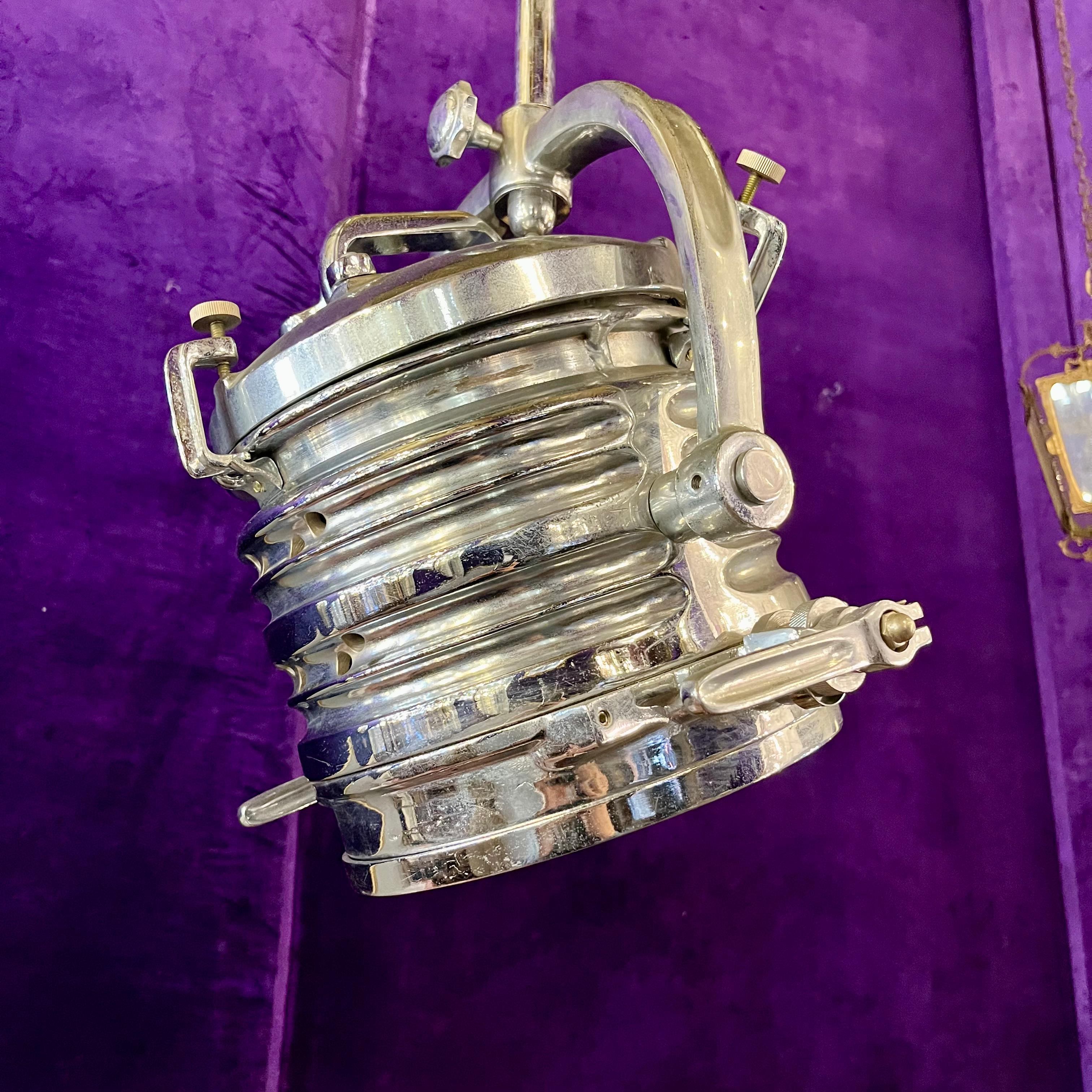 Vintage Chrome Film Pendant Light