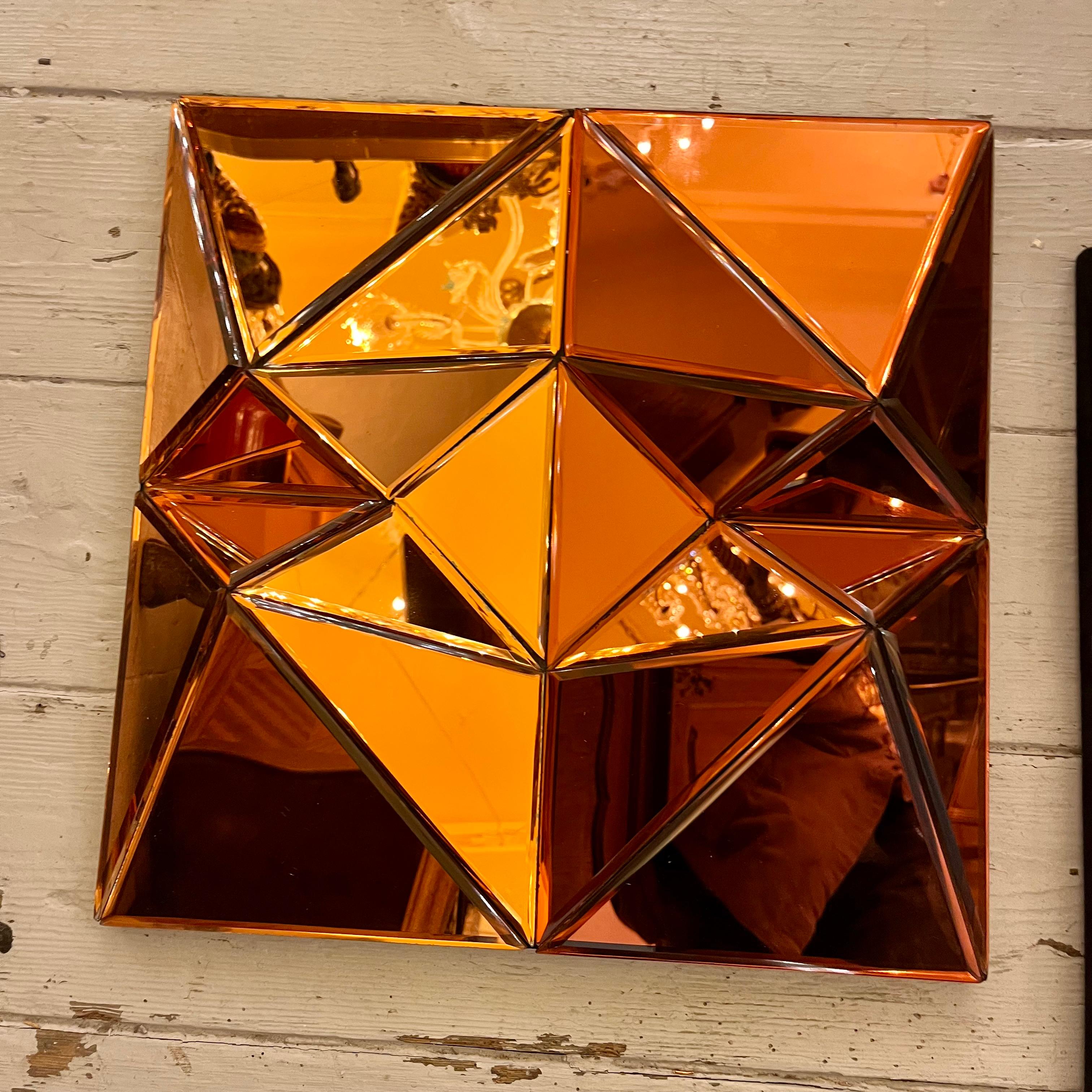 Small Faceted Multicoloured Contemporary Mirrors - SOLD