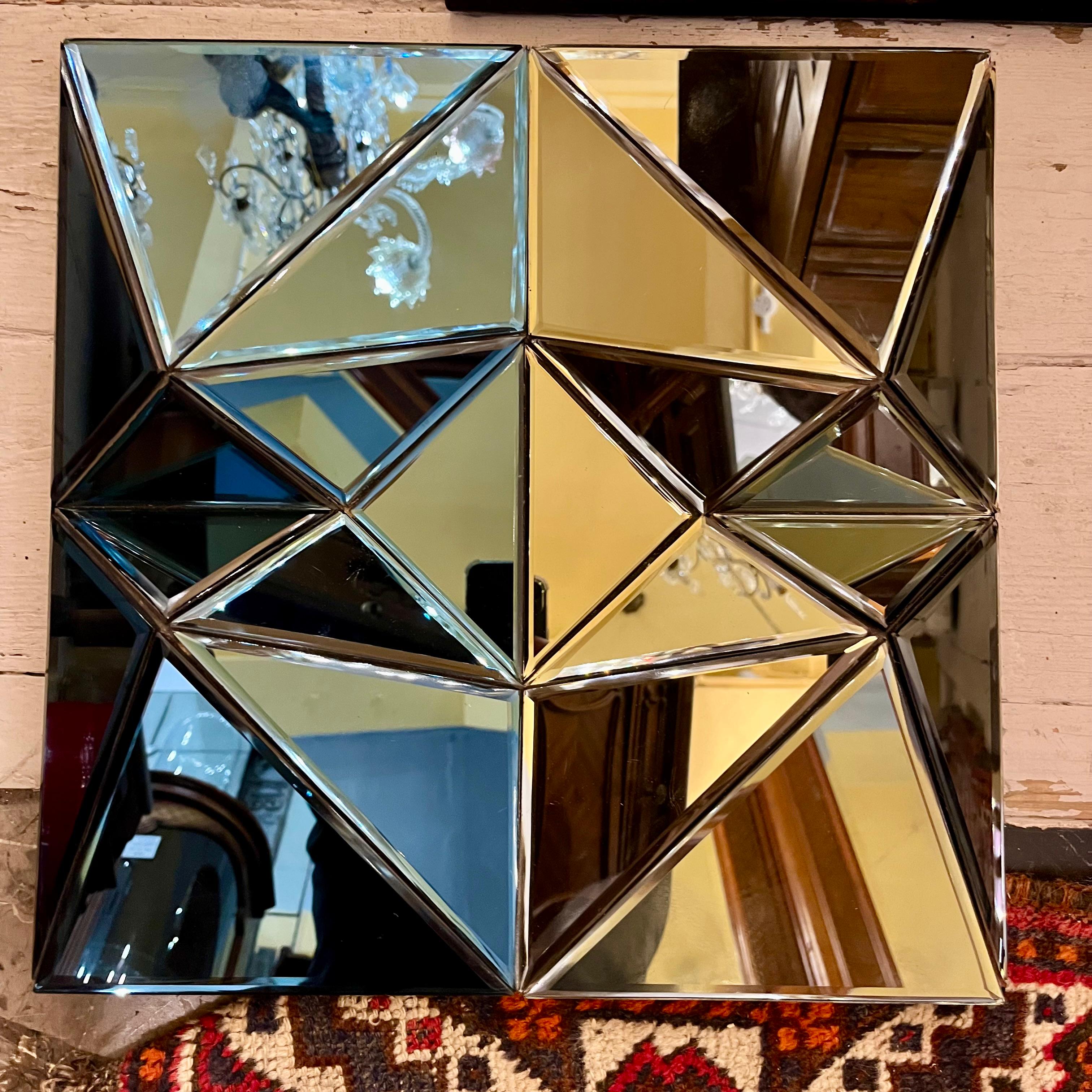 Small Faceted Multicoloured Contemporary Mirrors - SOLD