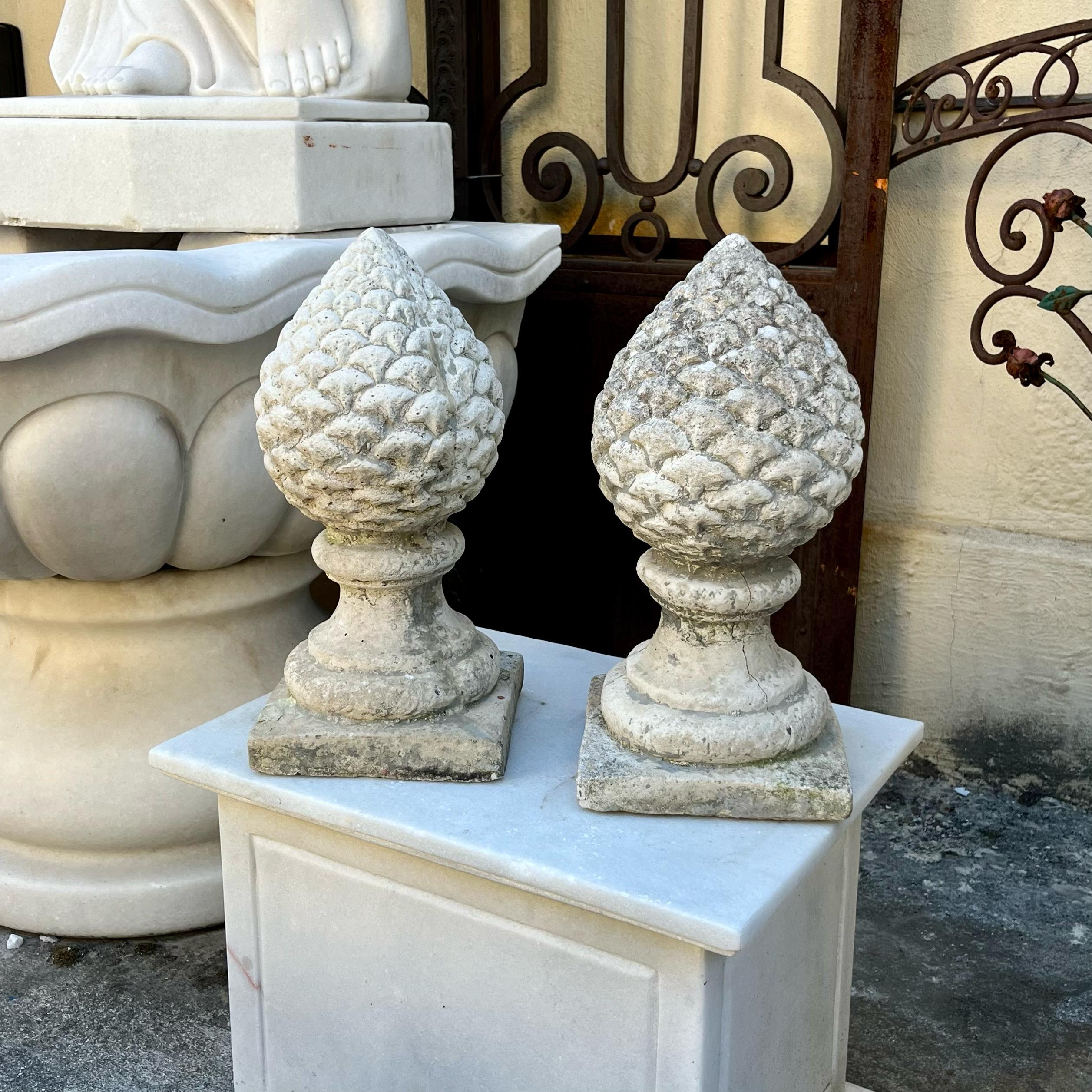 Beautiful Pair of Pinecone Finials