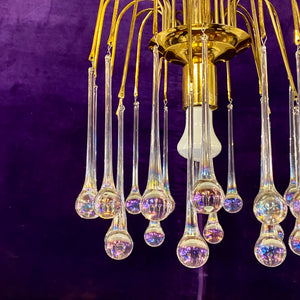 Rare Vintage Blown Glass Chandelier Attributed to Venini