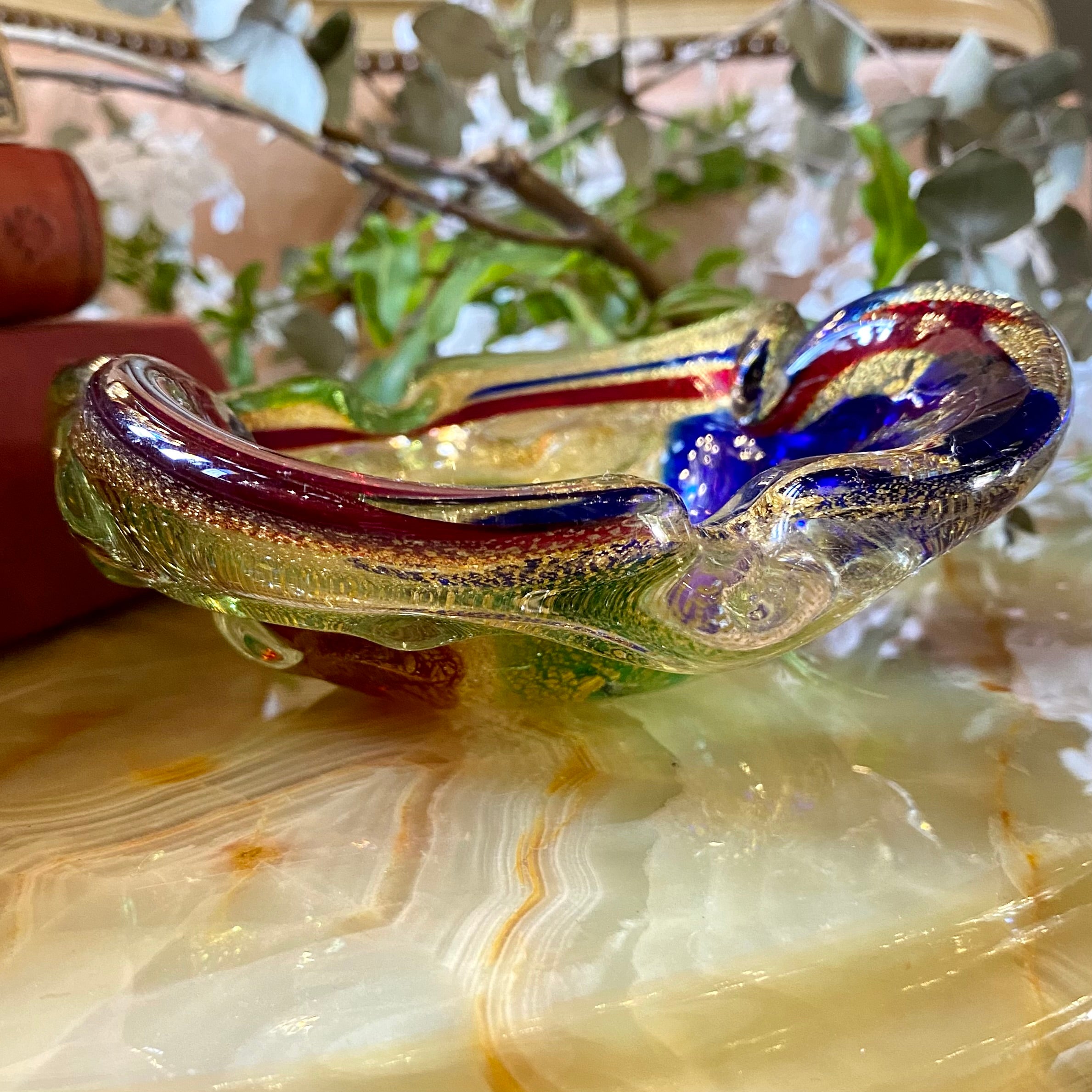 Vintage Murano Ashtray with Splashes of Colour
