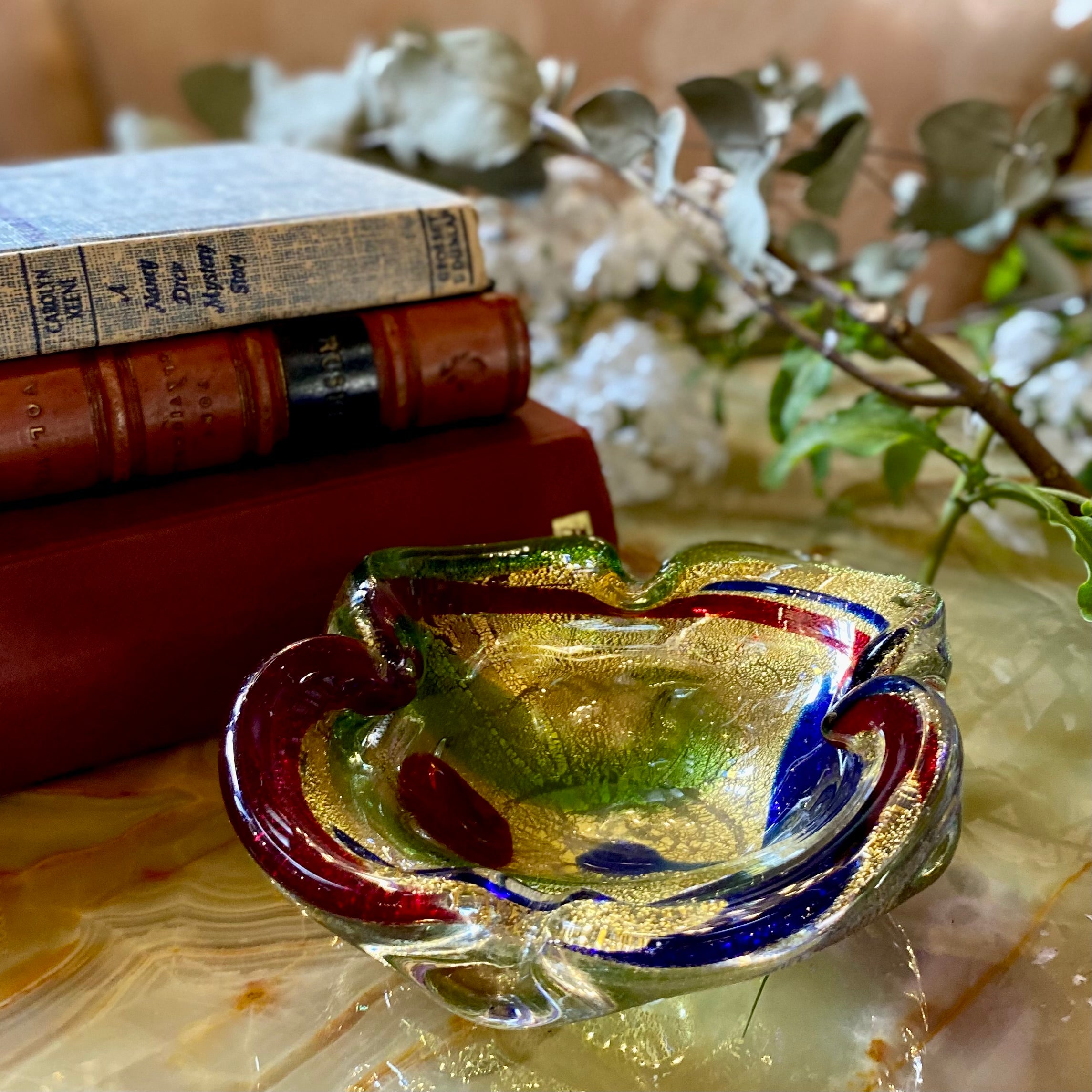 Vintage Murano Ashtray with Splashes of Colour