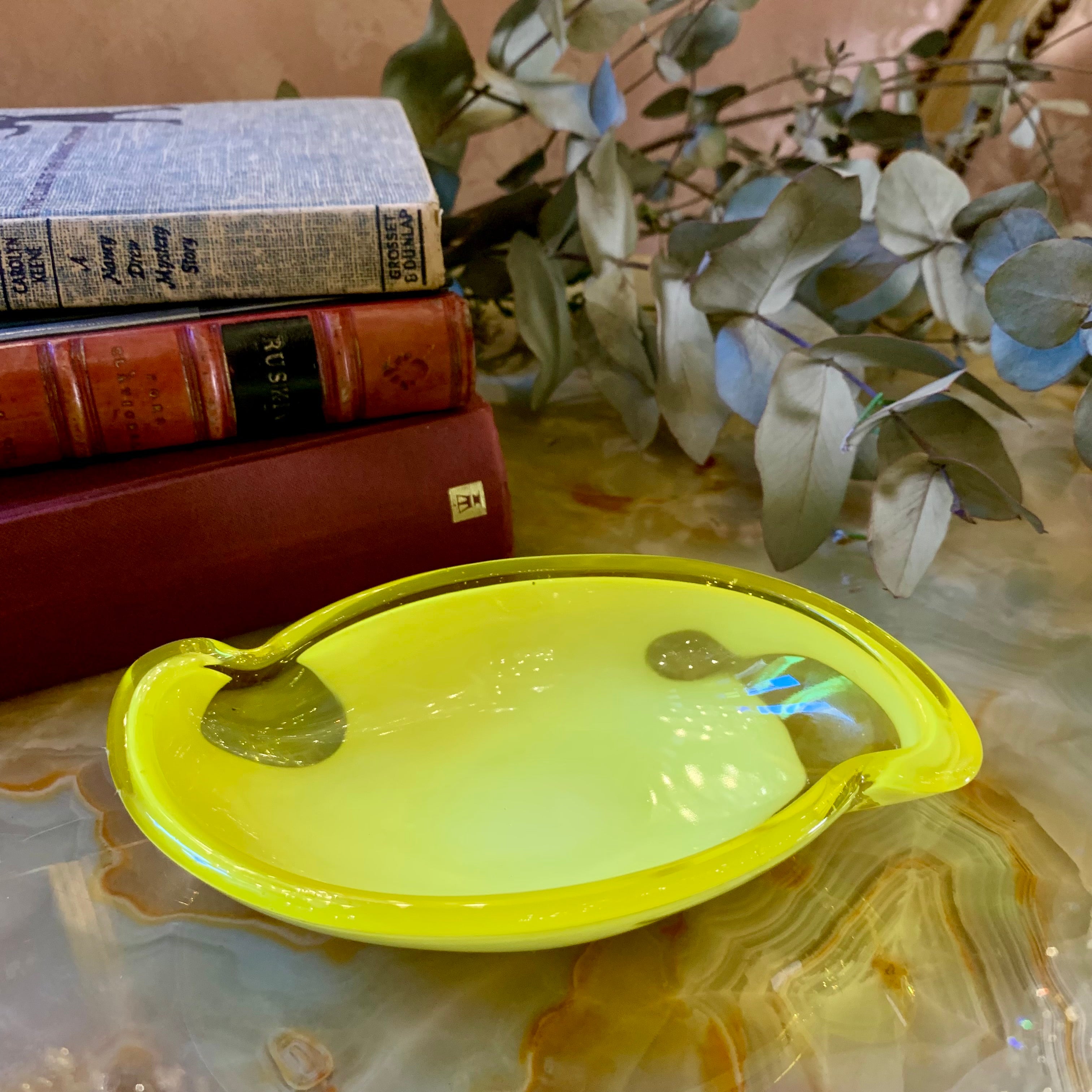Zesty Lemon Shaped Murano Bowl