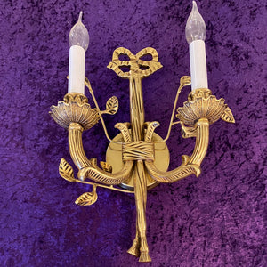 Ornate Brass Two Arm Sconce