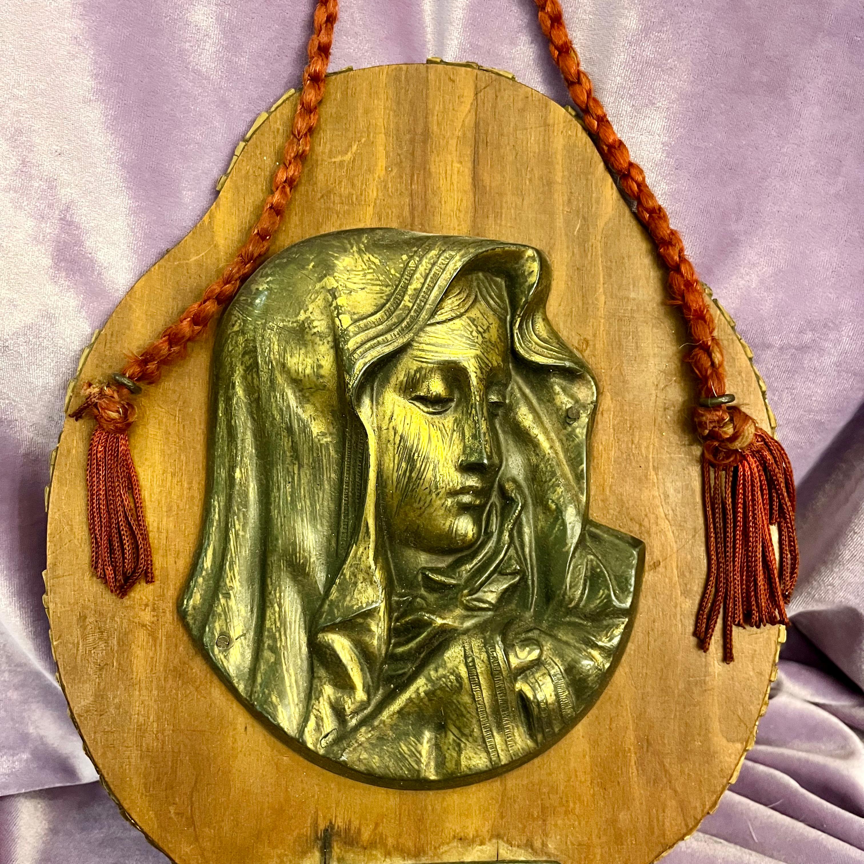 Virgin Mary Relief Holy Water Font