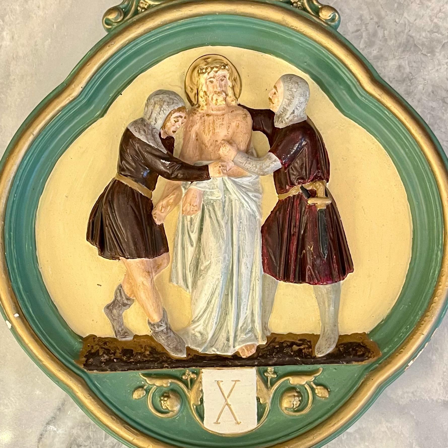 Antique Painted Stations of the Cross