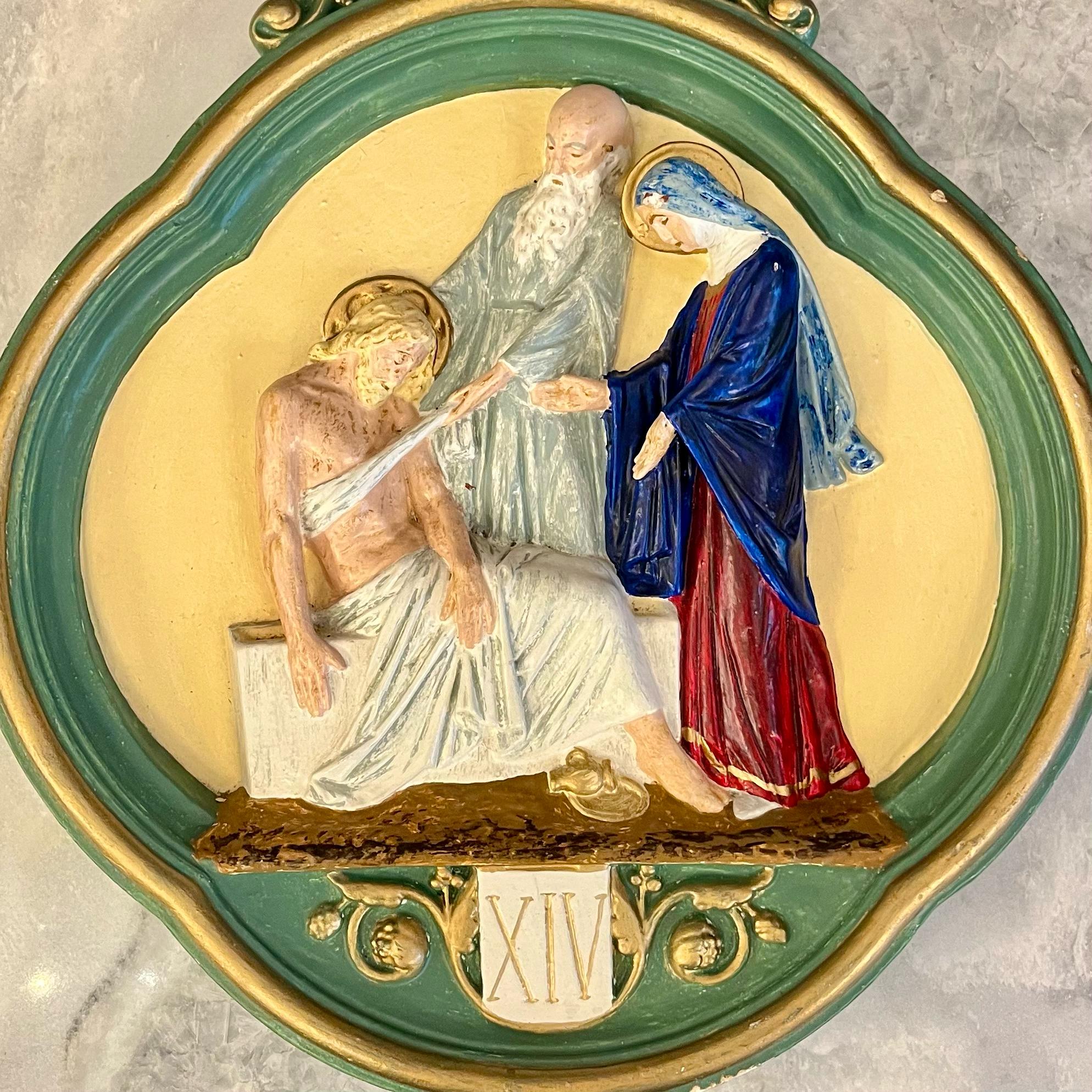 Antique Painted Stations of the Cross