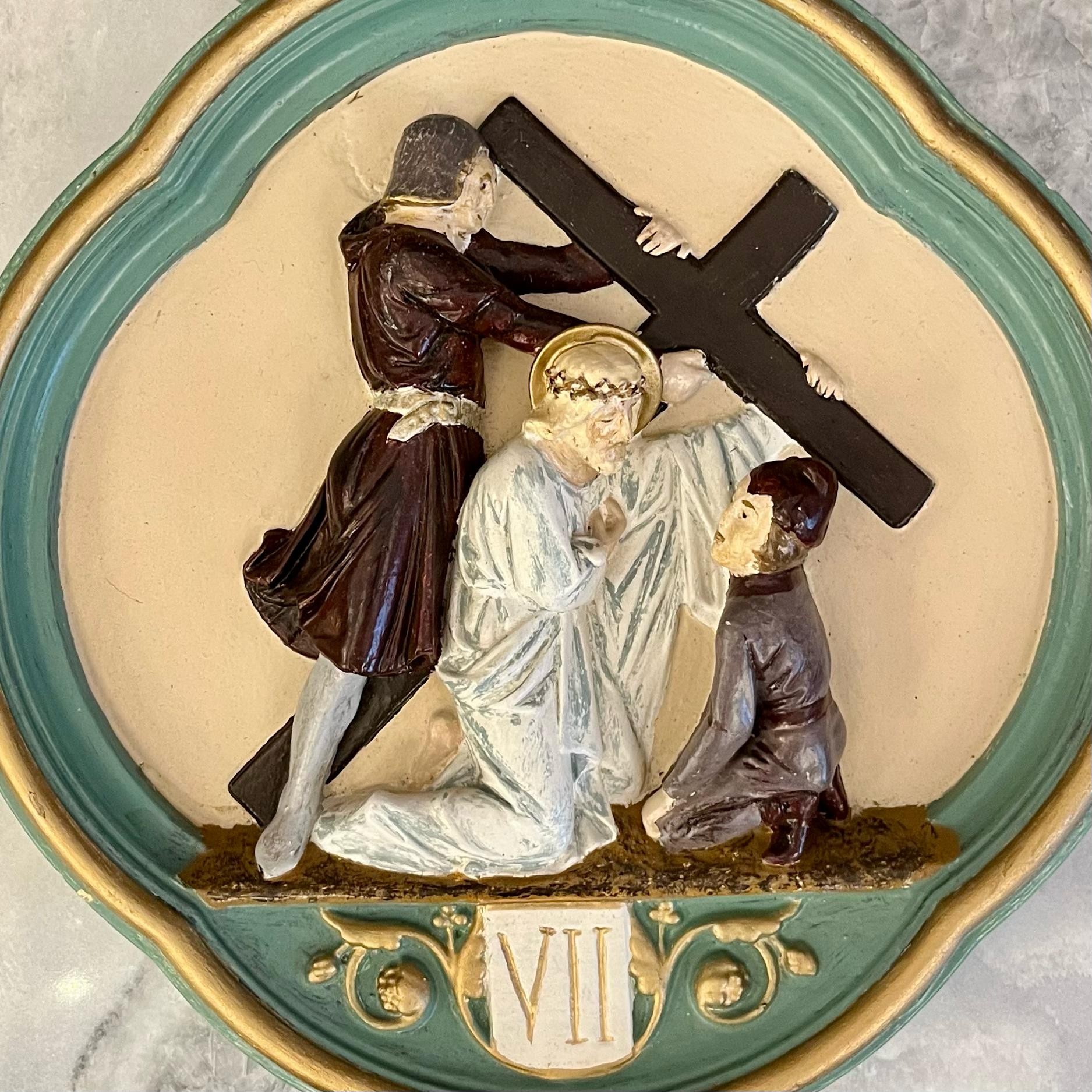 Antique Painted Stations of the Cross
