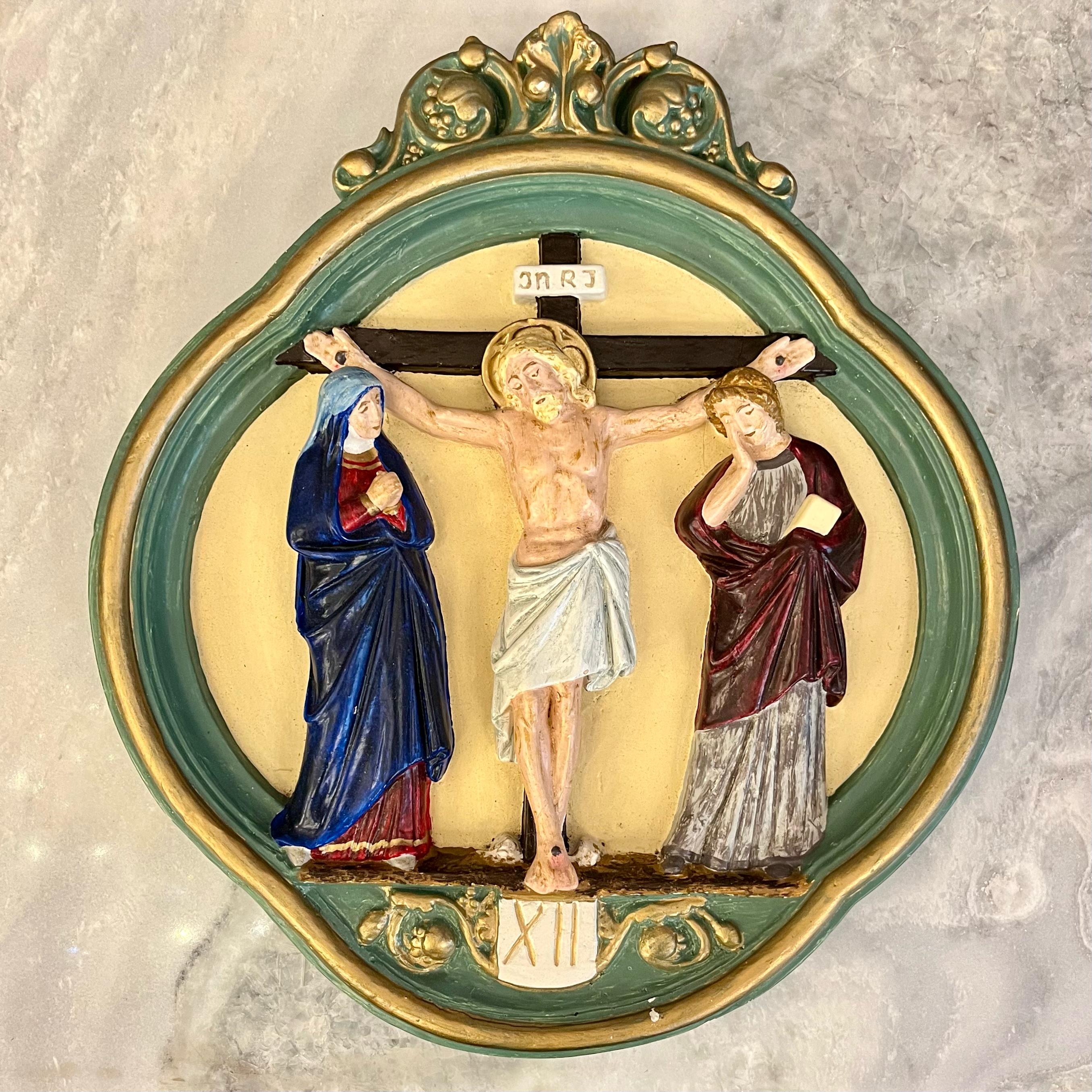 Antique Painted Stations of the Cross