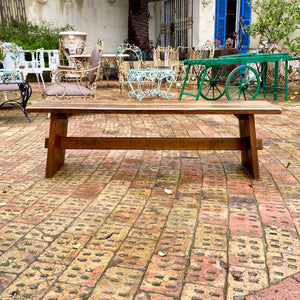 Antique Oak Church Bench