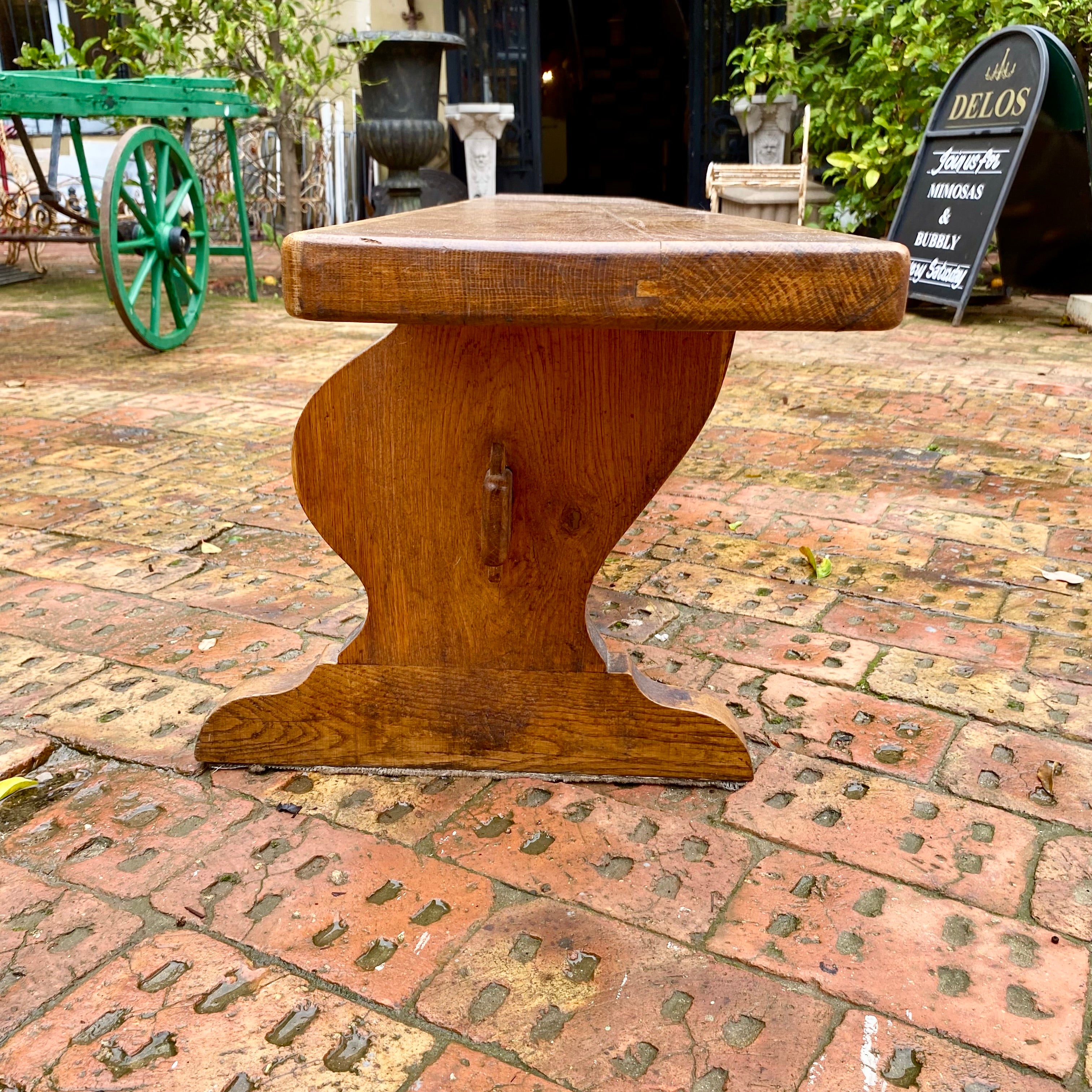 Antique Oak Church Bench