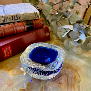 Controlled Bubbles Cobalt Blue Murano Ashtray